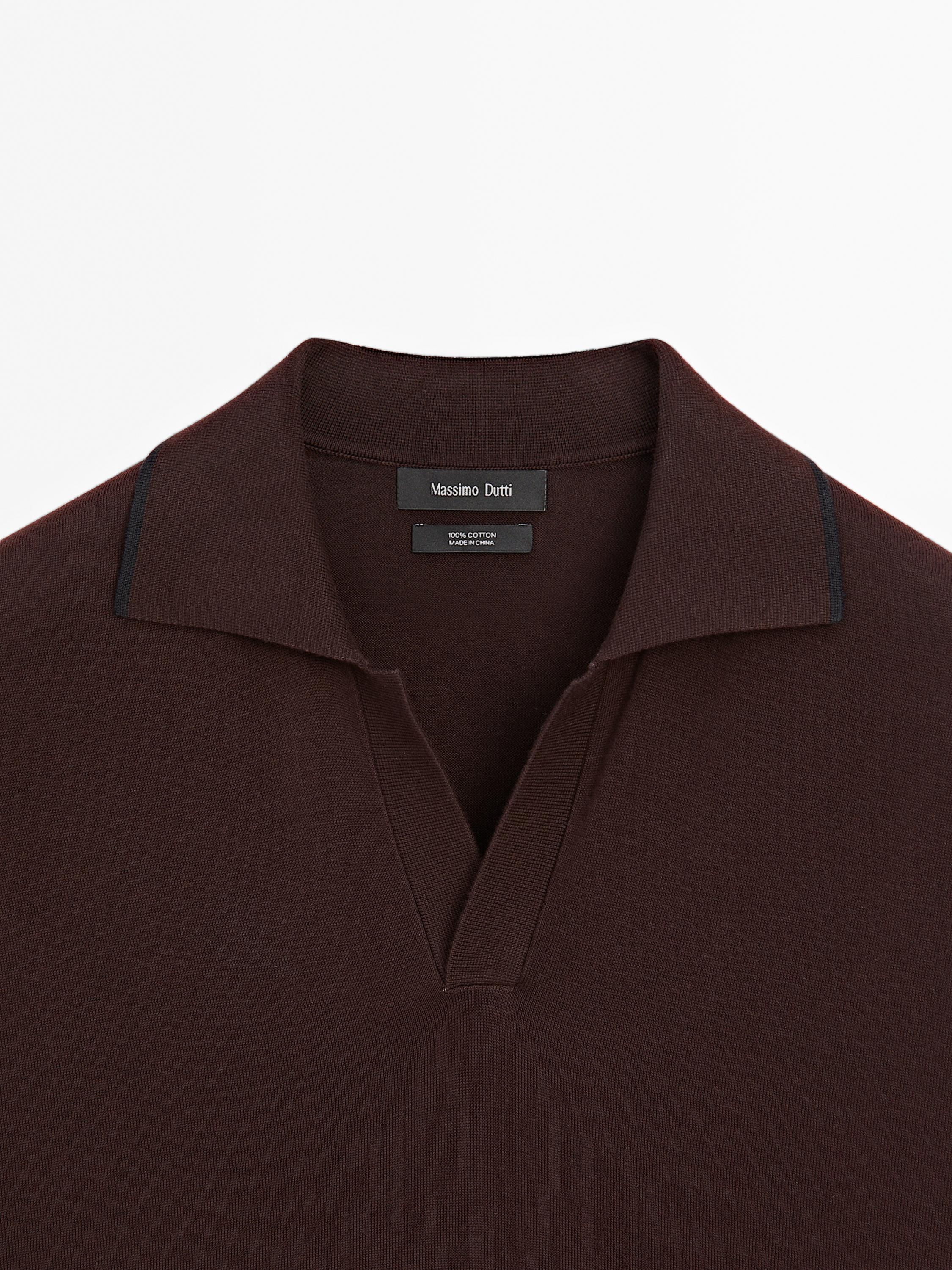 Polo en maille détail contrastant