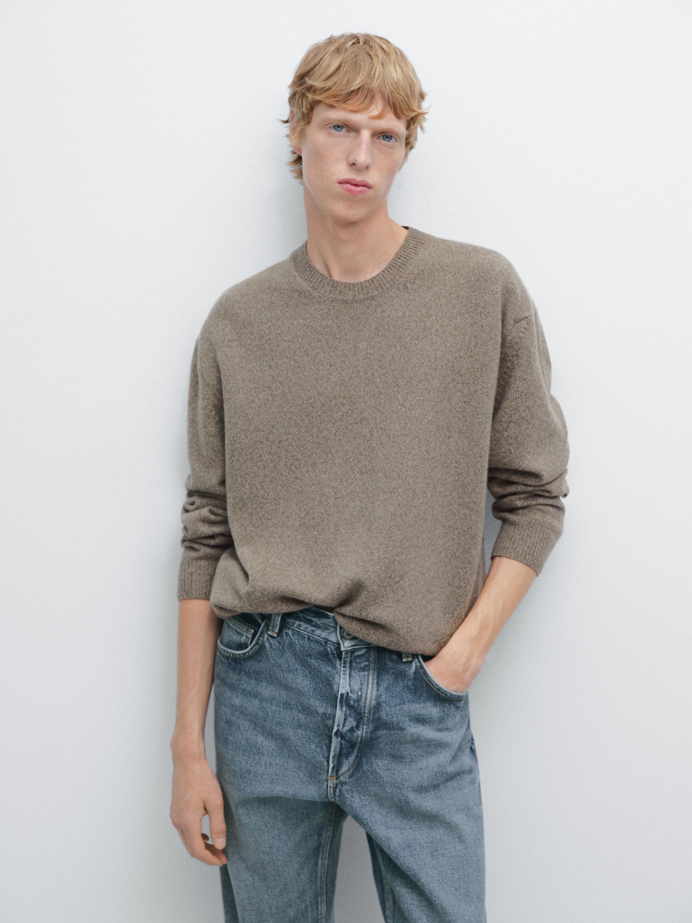 Pull en maille chinée à col rond