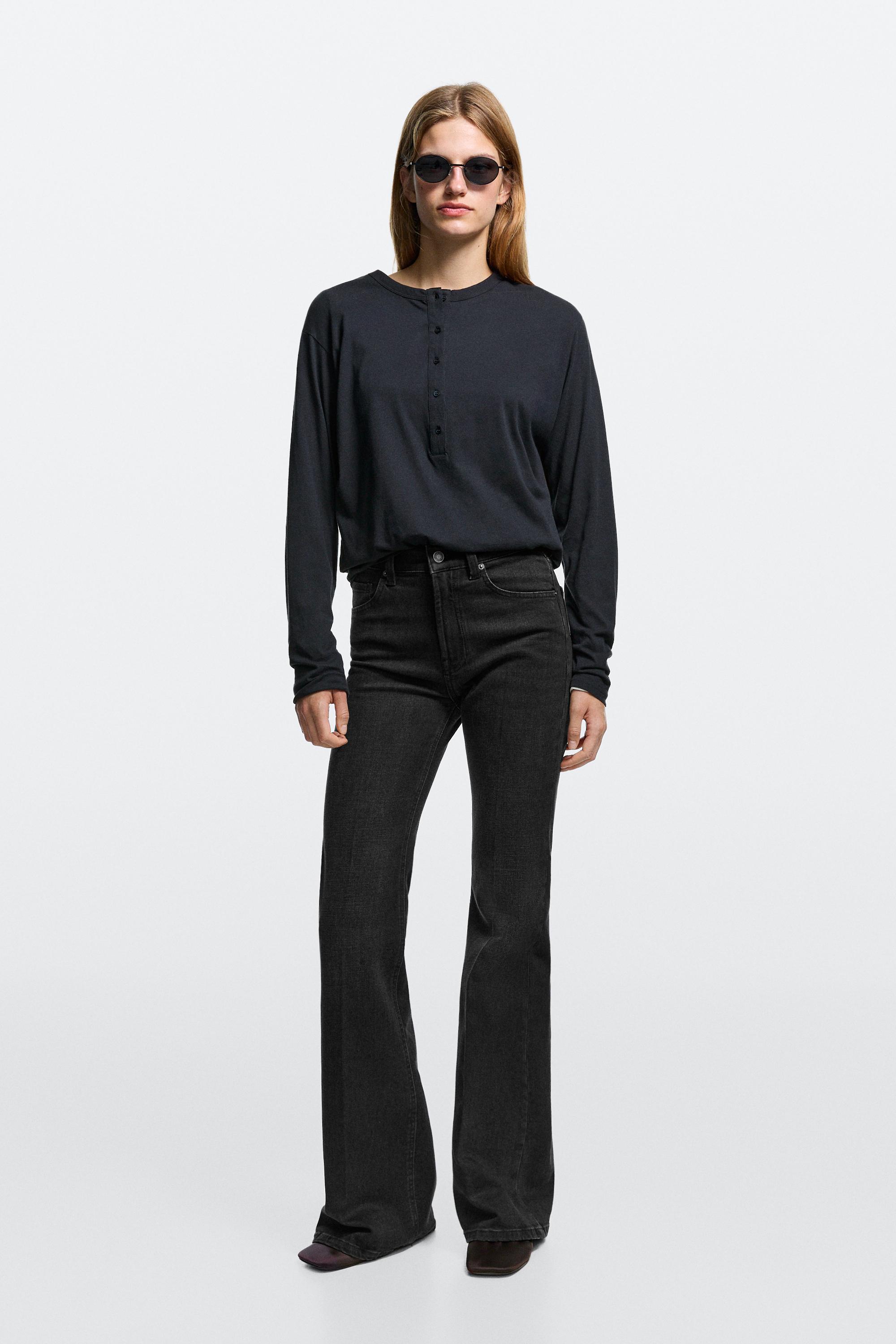 High-waist skinny flare jeans