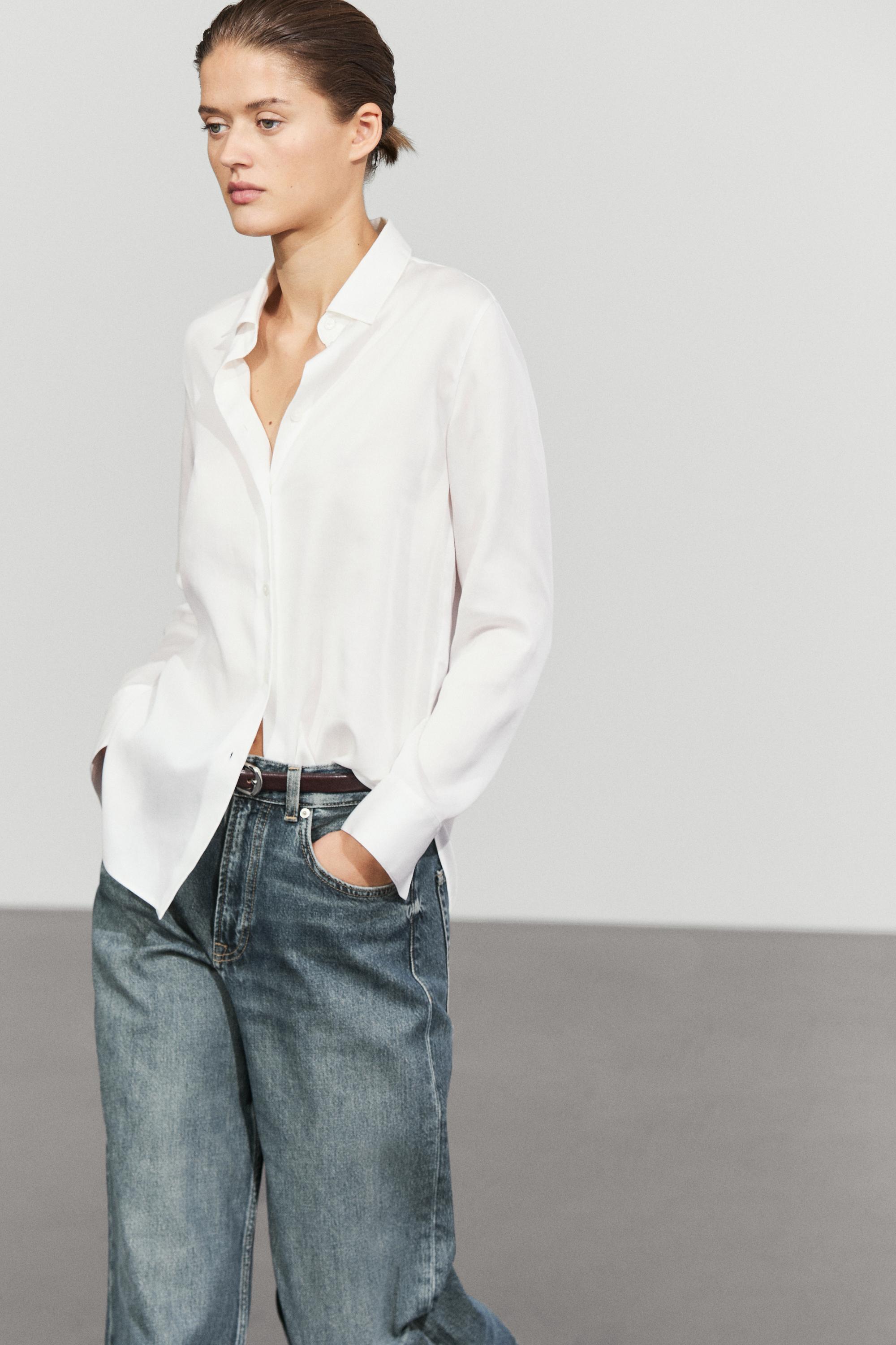 Fluid lyocell shirt — WHITE