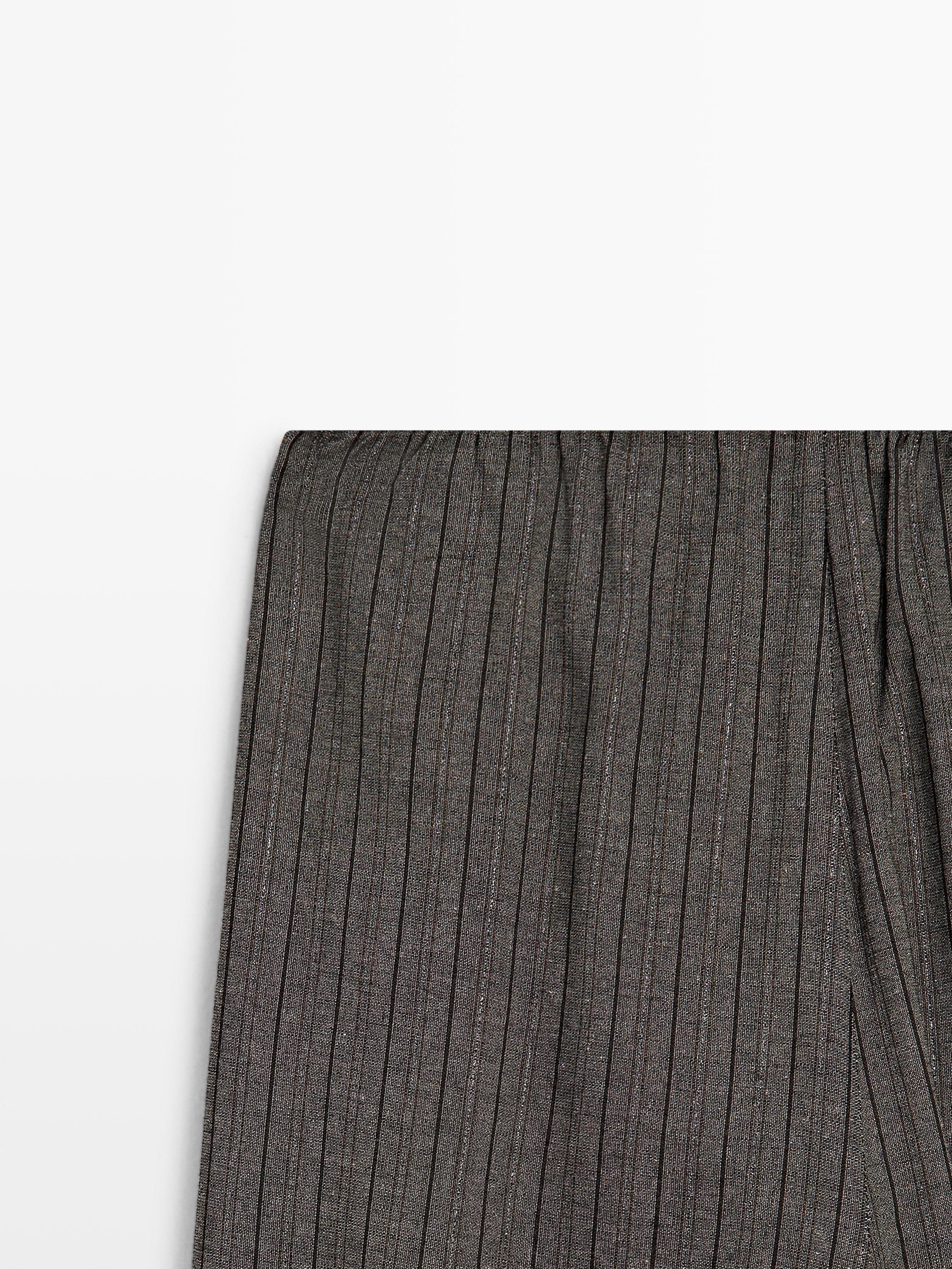 Striped flowing balloon pants — Medium Grey