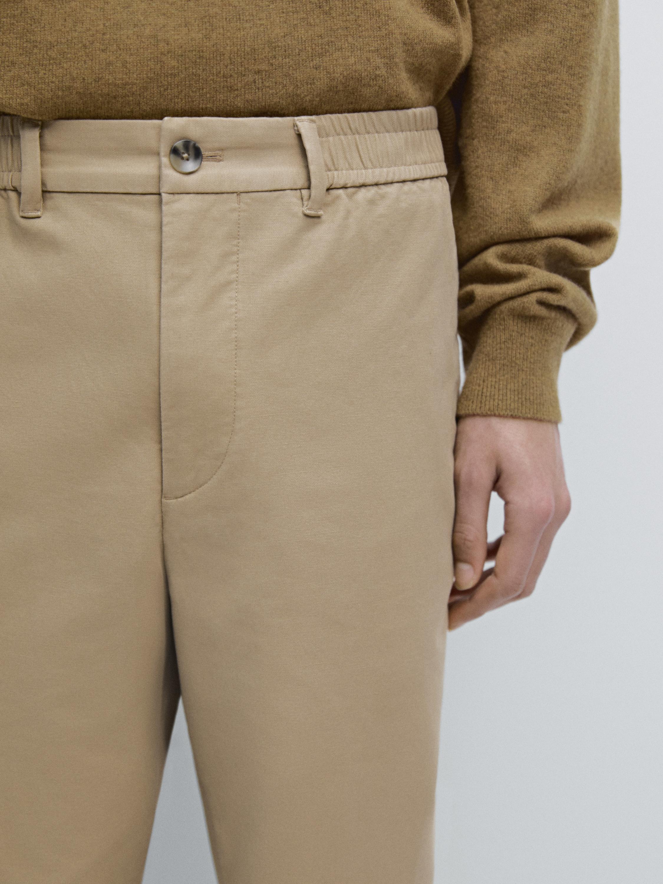 Cotton blend jogger fit trousers — OCHRE