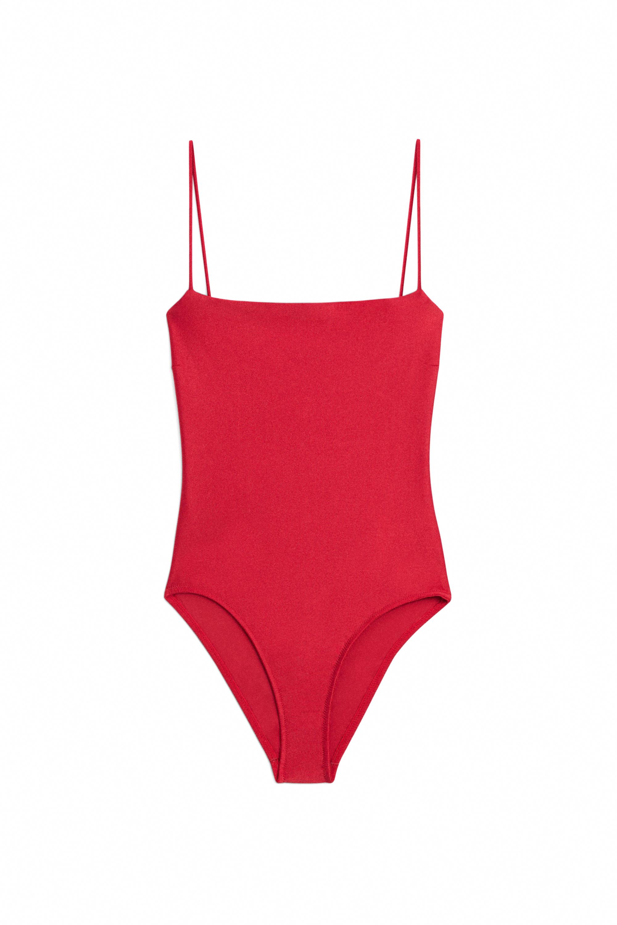 Swimsuit with thin straps — RED