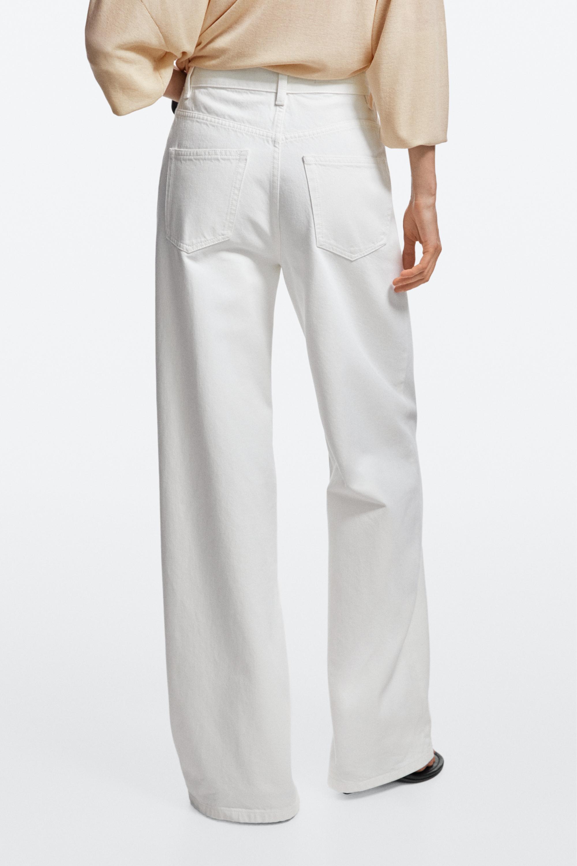 High-waist wide-leg jeans — Off white