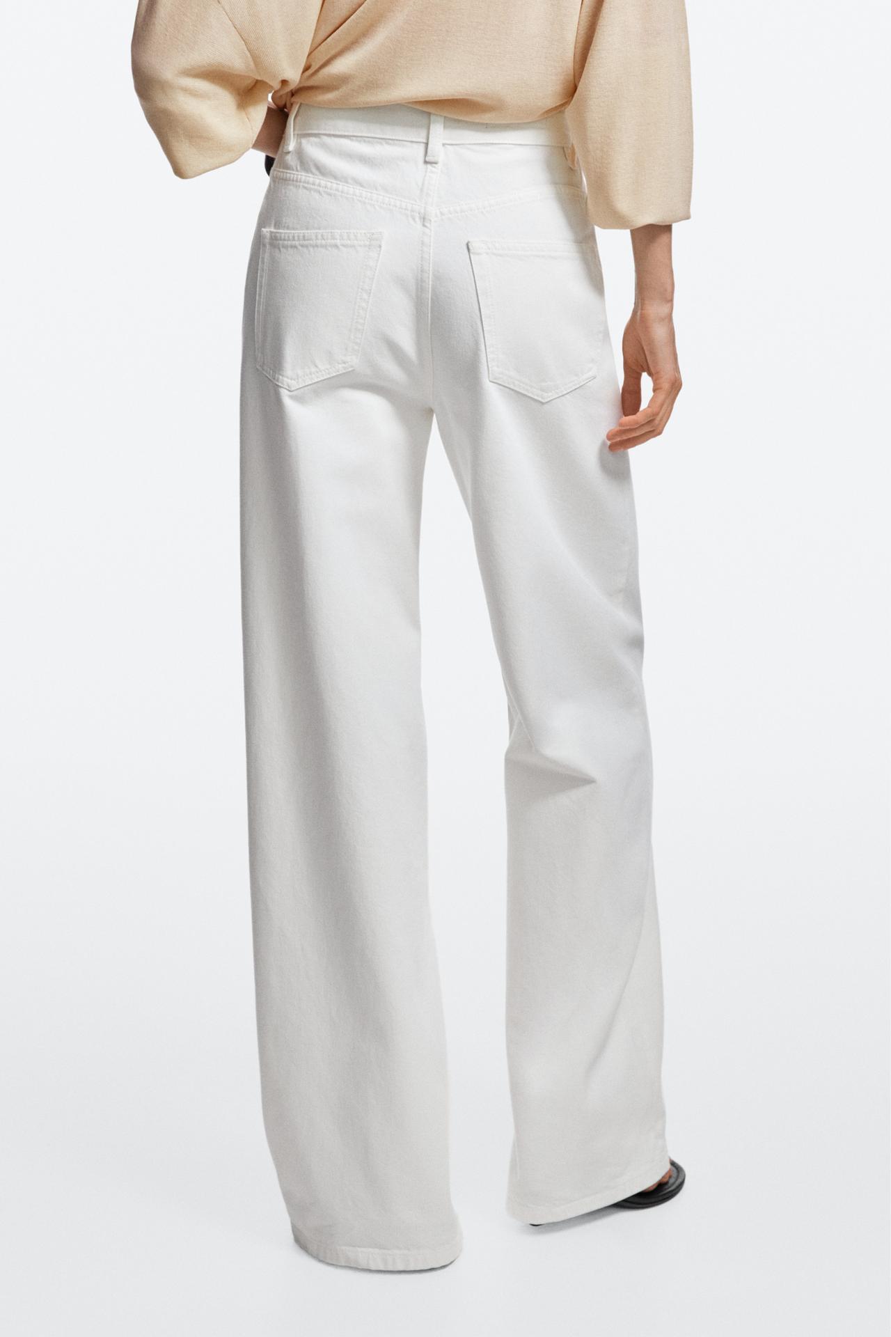 High-waist wide-leg jeans — Off white