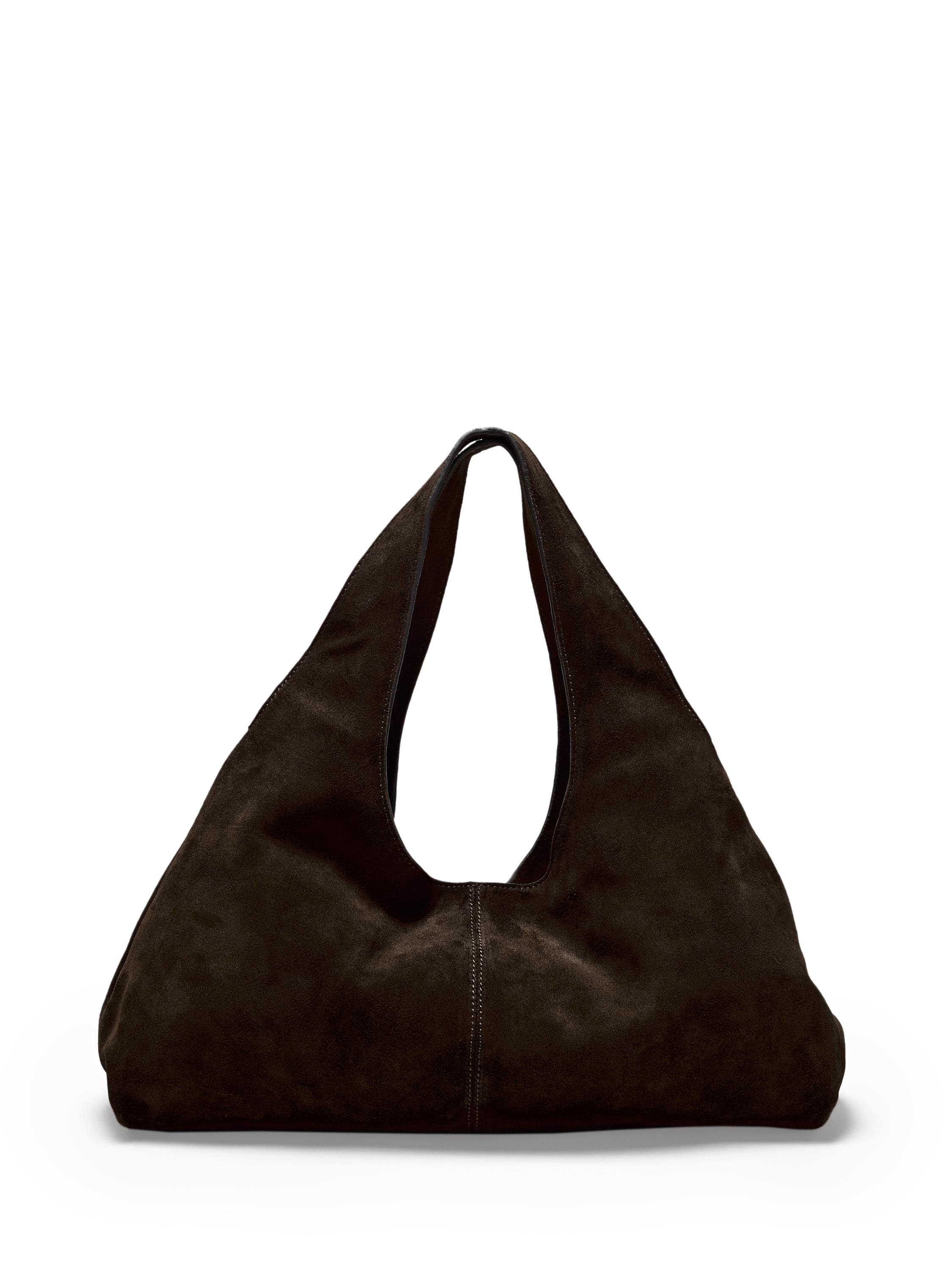 Medium split leather lady bag — BROWN