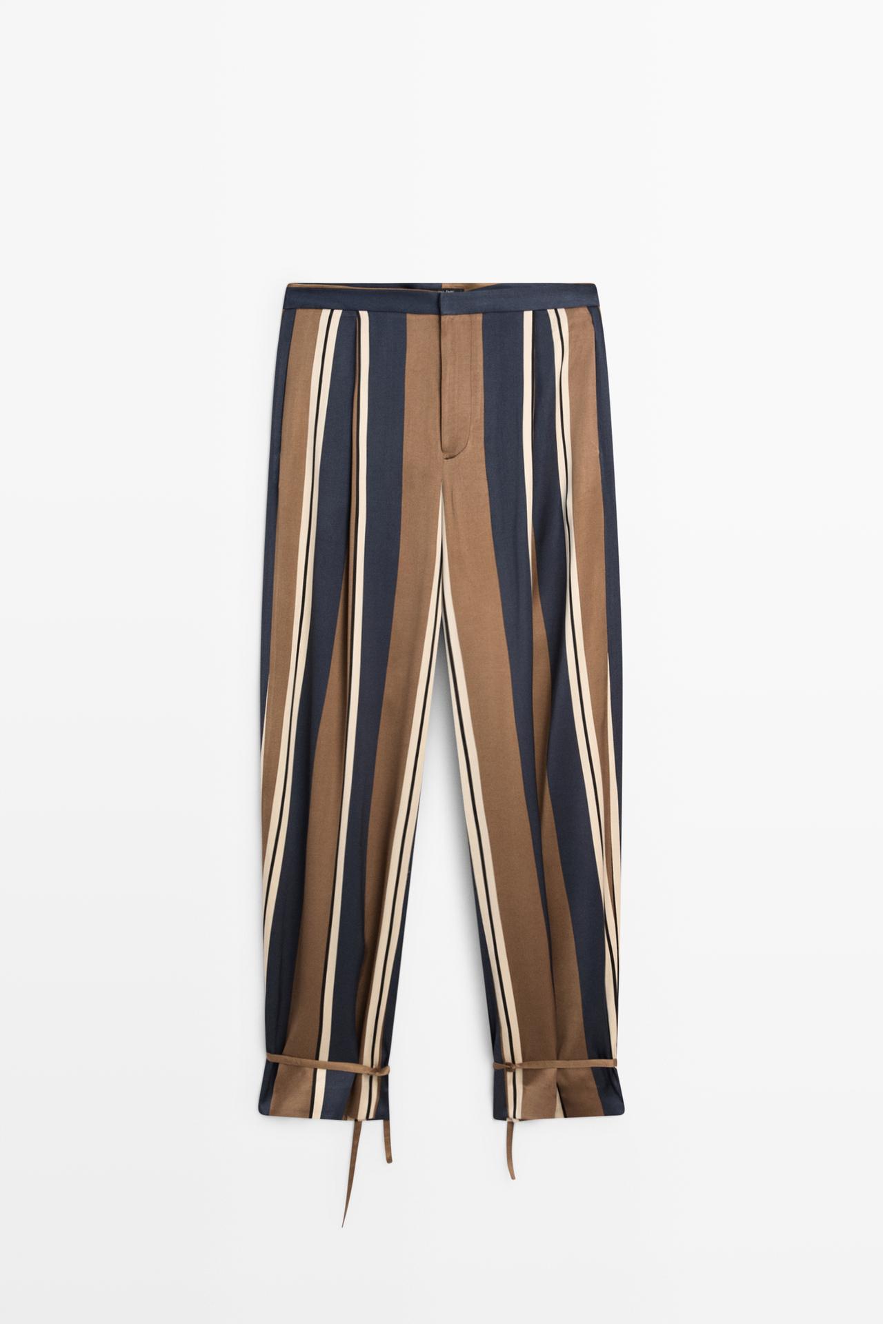 Satin pants with tie-up hem detail — ANTHRACITE GREY
