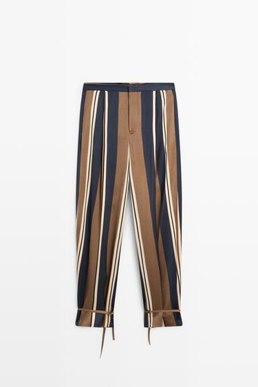 Satin pants with tie-up hem detail — ANTHRACITE GREY 2