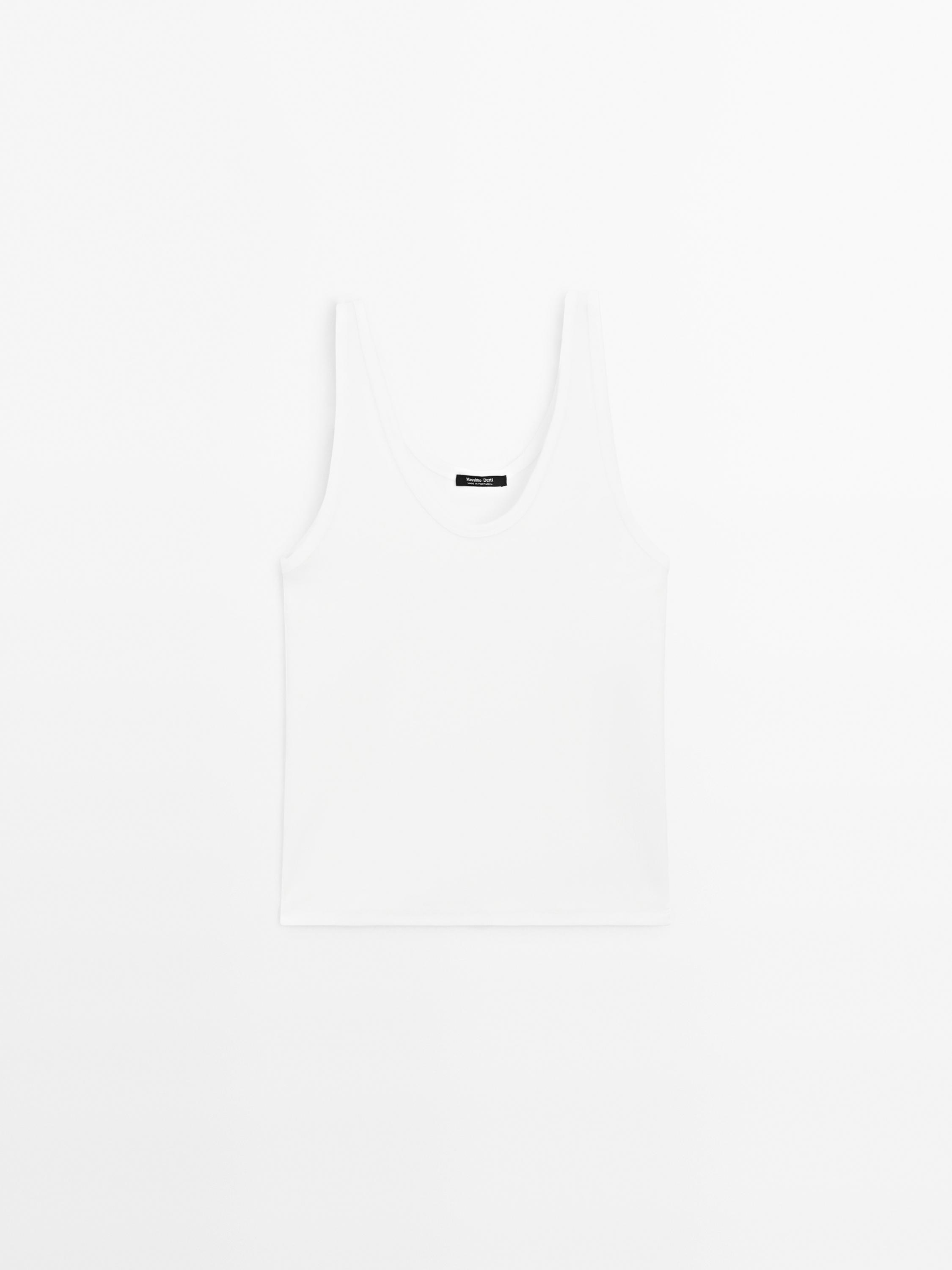 Cotton blend strappy top