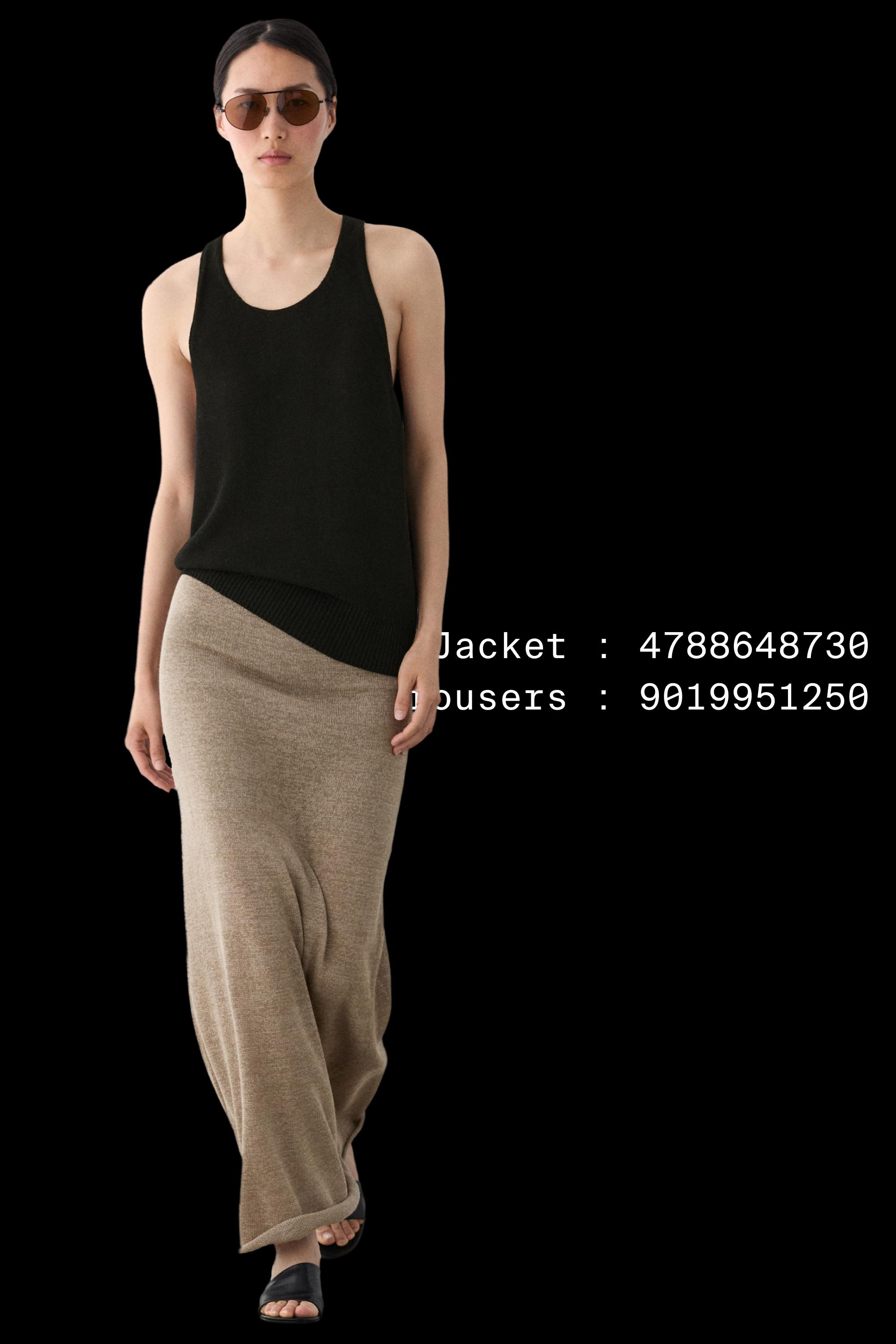 Total look flared knit skirt — SAND