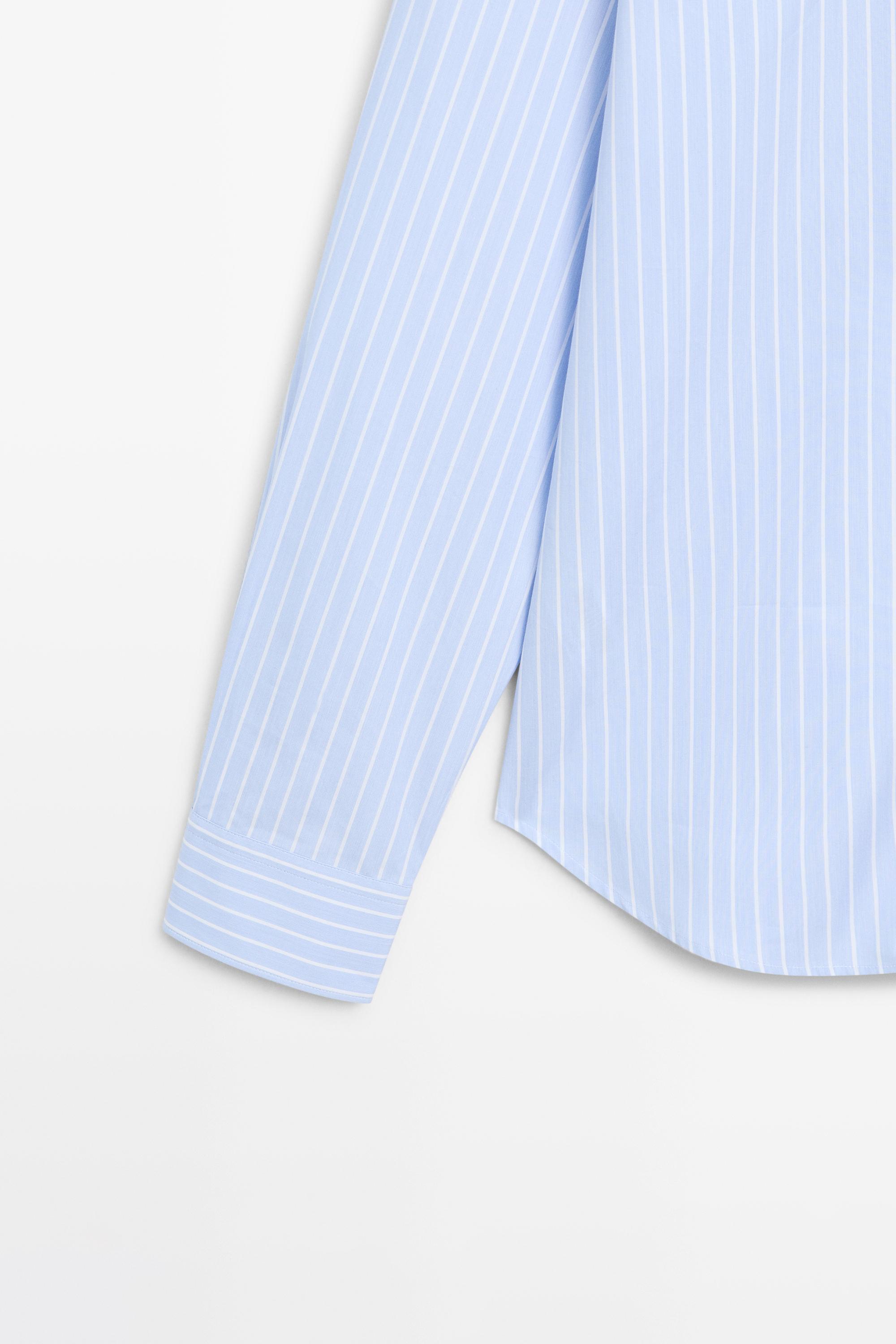 Regular fit pinstriped shirt — Sky blue