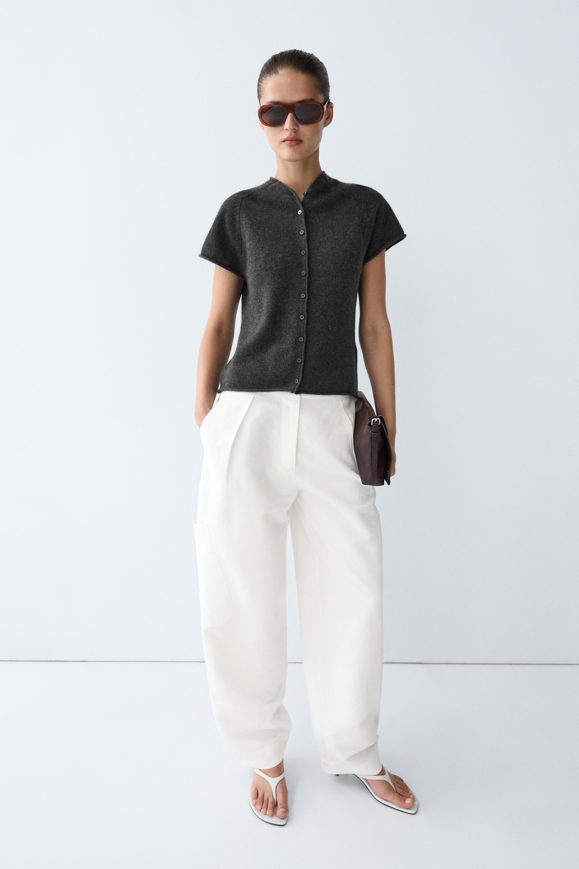 100% Cashmere button-front knit vest — ANTHRACITE GREY