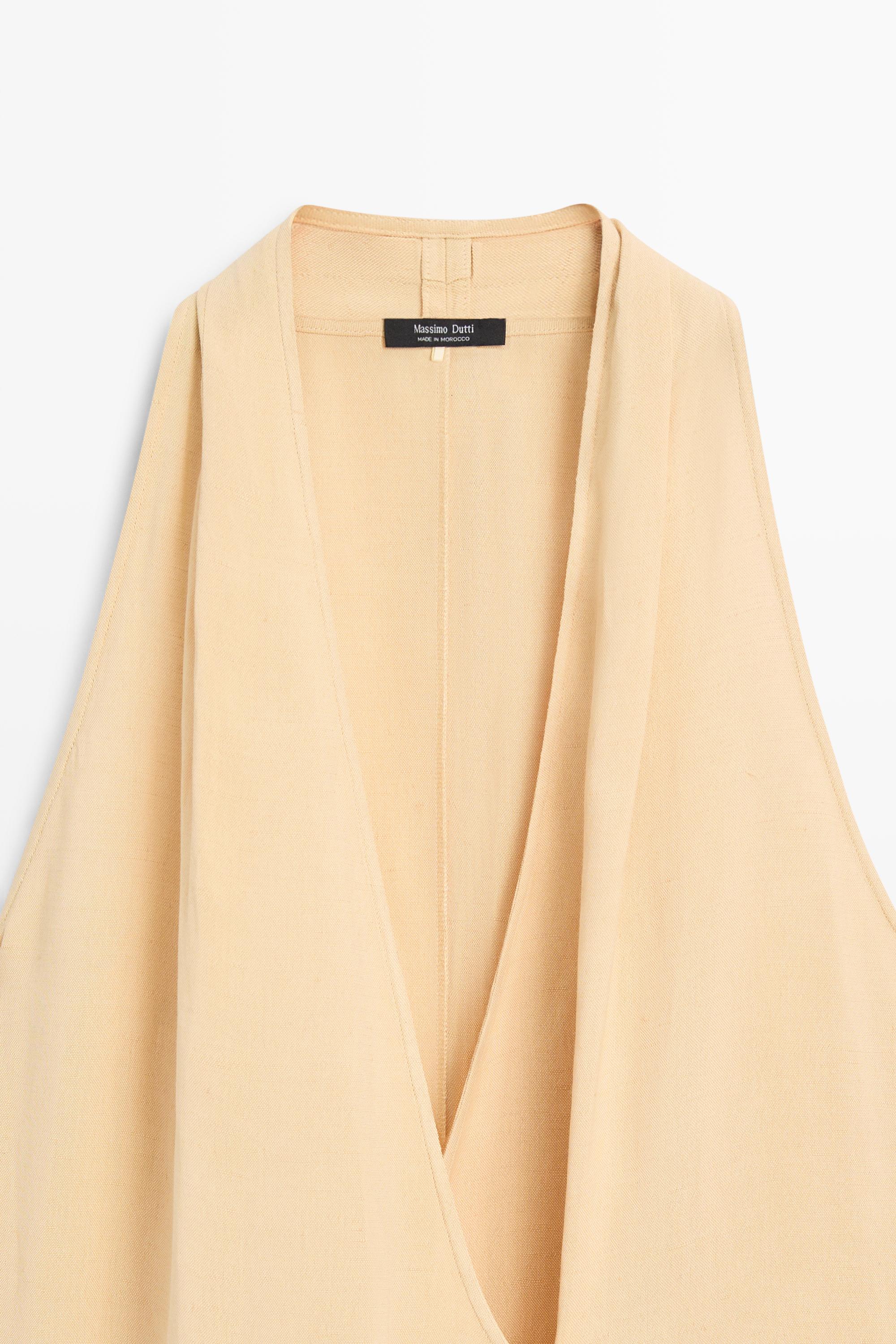 Midi dress with button detail — PALE YELLOW