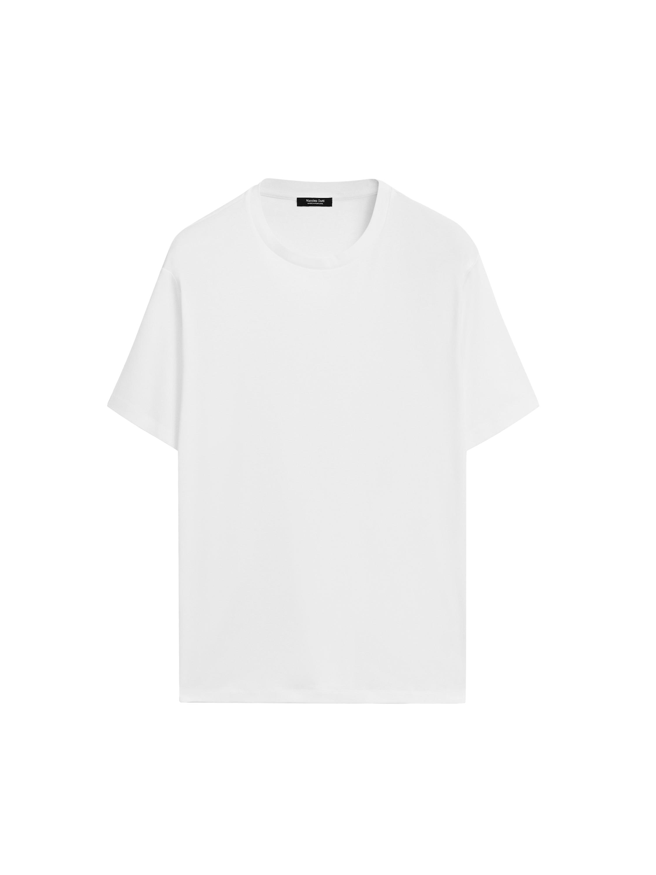 100% mercerised cotton T-shirt — WHITE