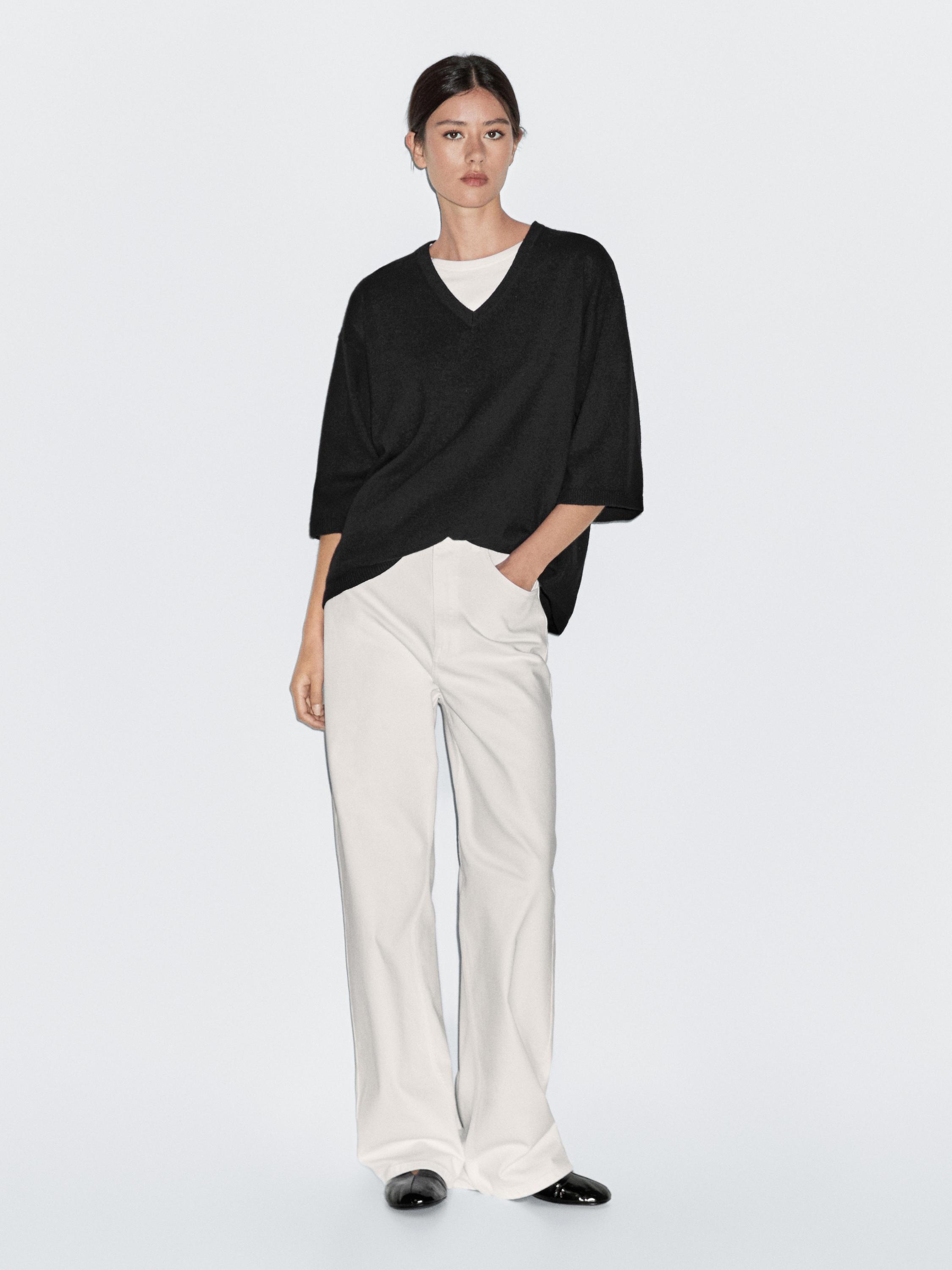 Wool blend V-neck sweater