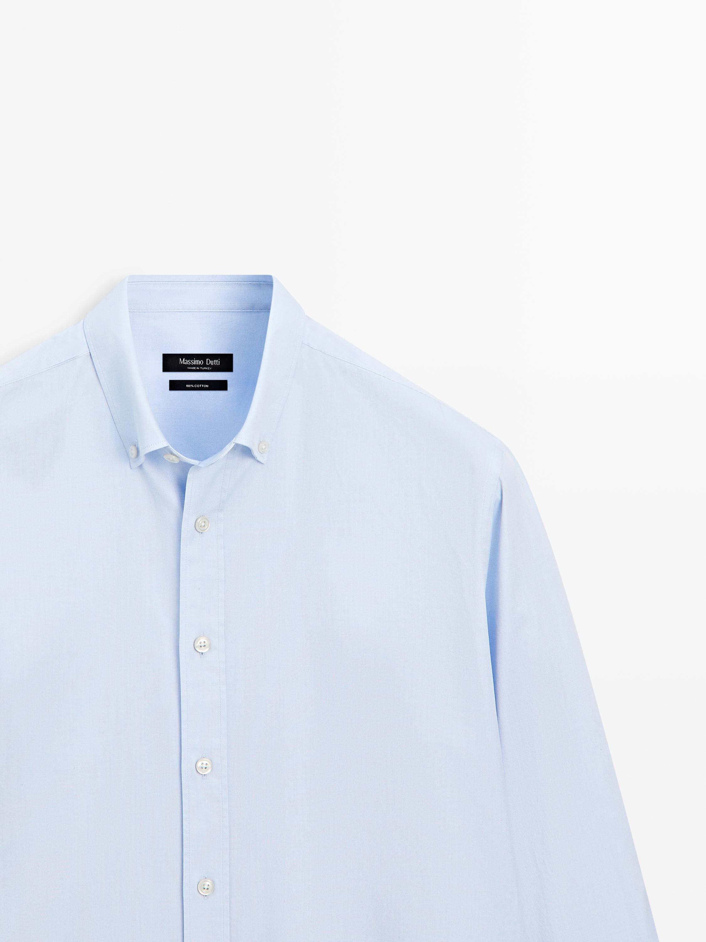 Regular fit Oxford shirt — Sky blue