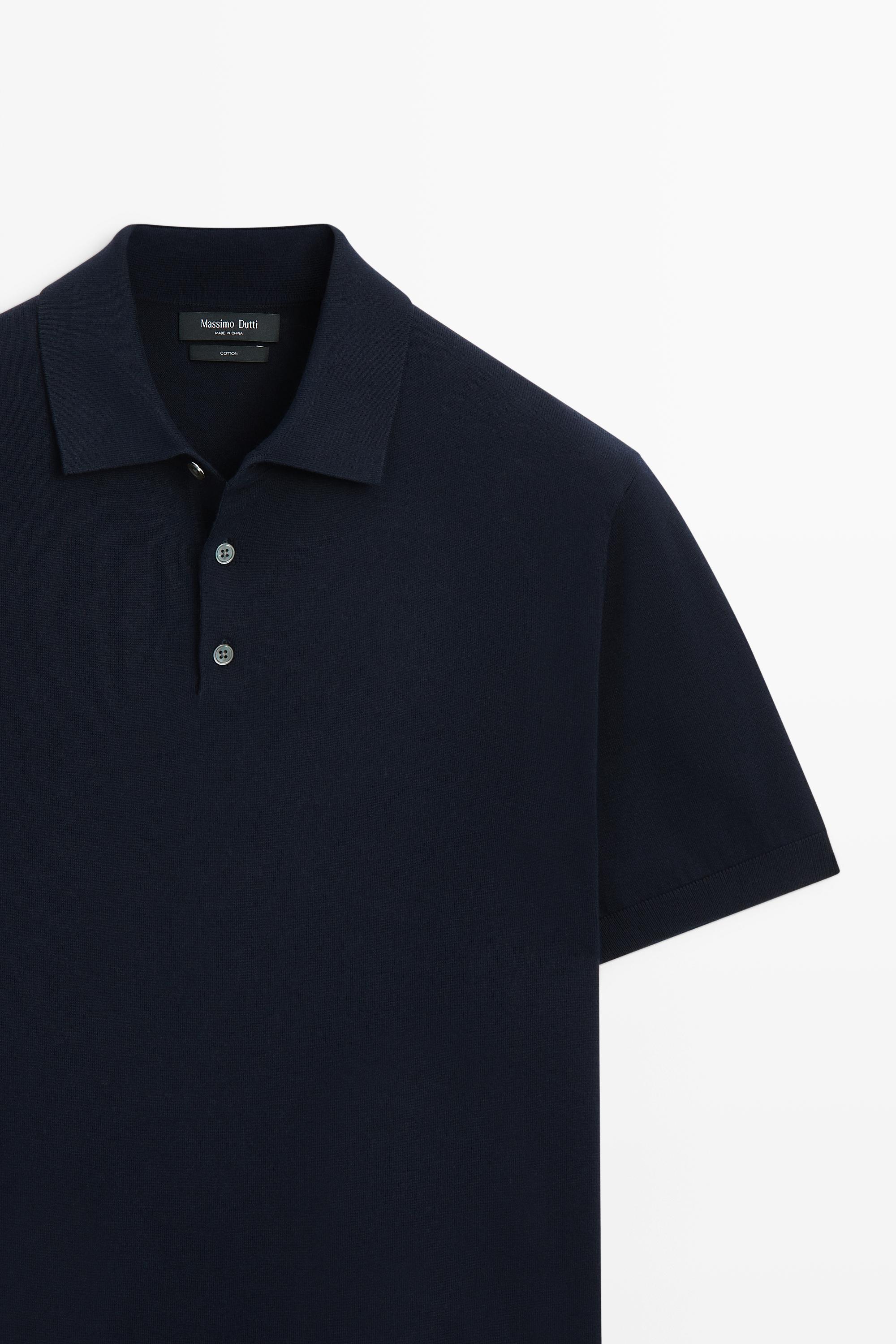 100% cotton knit polo sweater