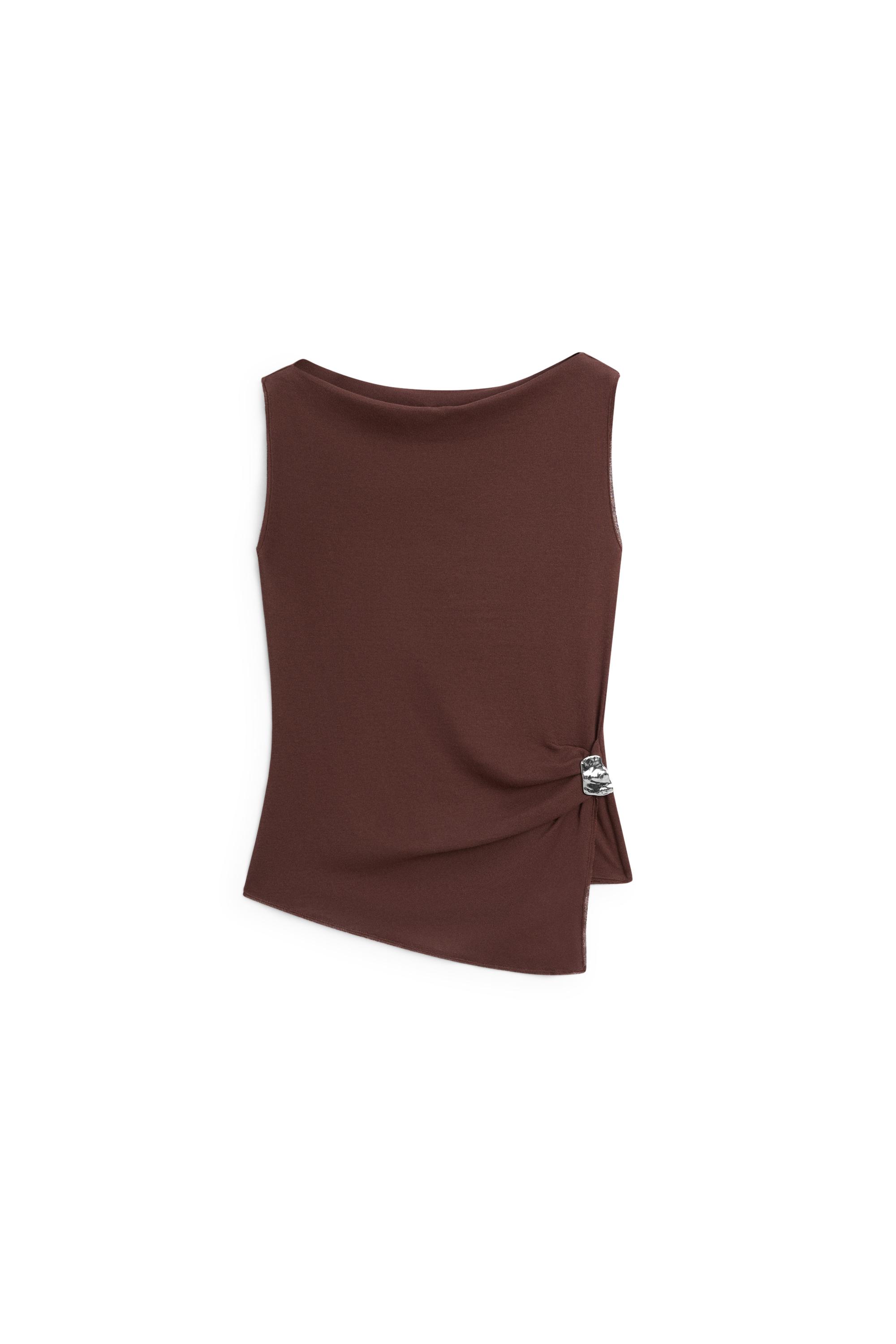 100% cotton knit top — AUBERGINE