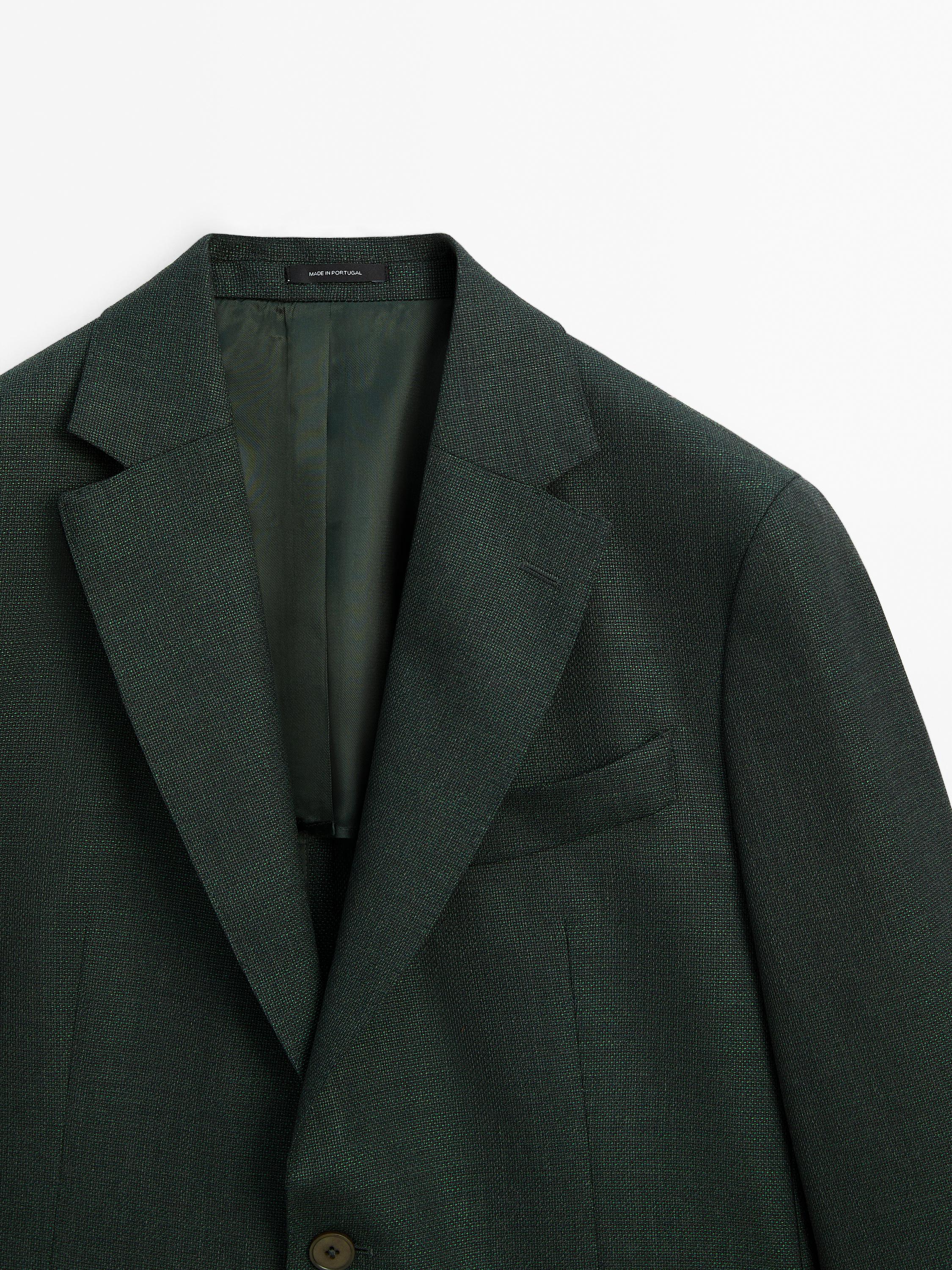 100% wool textured blazer