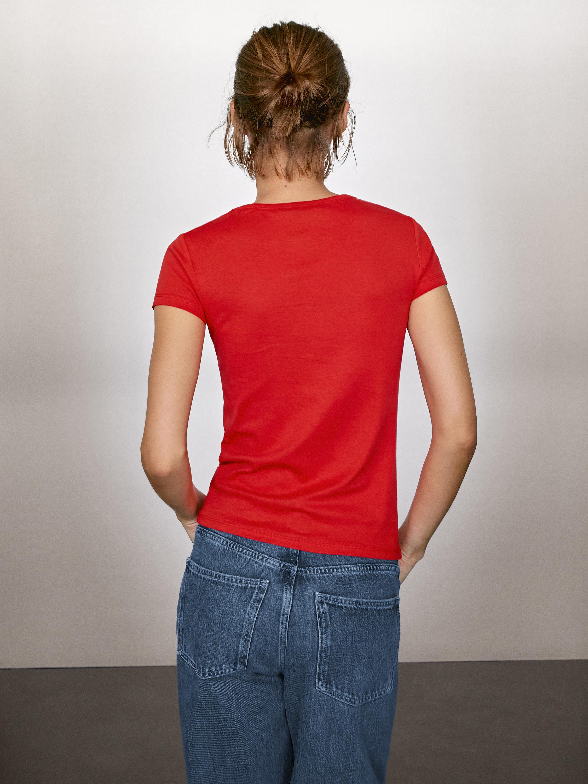 Short sleeve cotton blend T-shirt