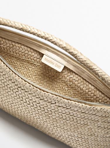 Nappa leather woven croissant bag — WHITE 7