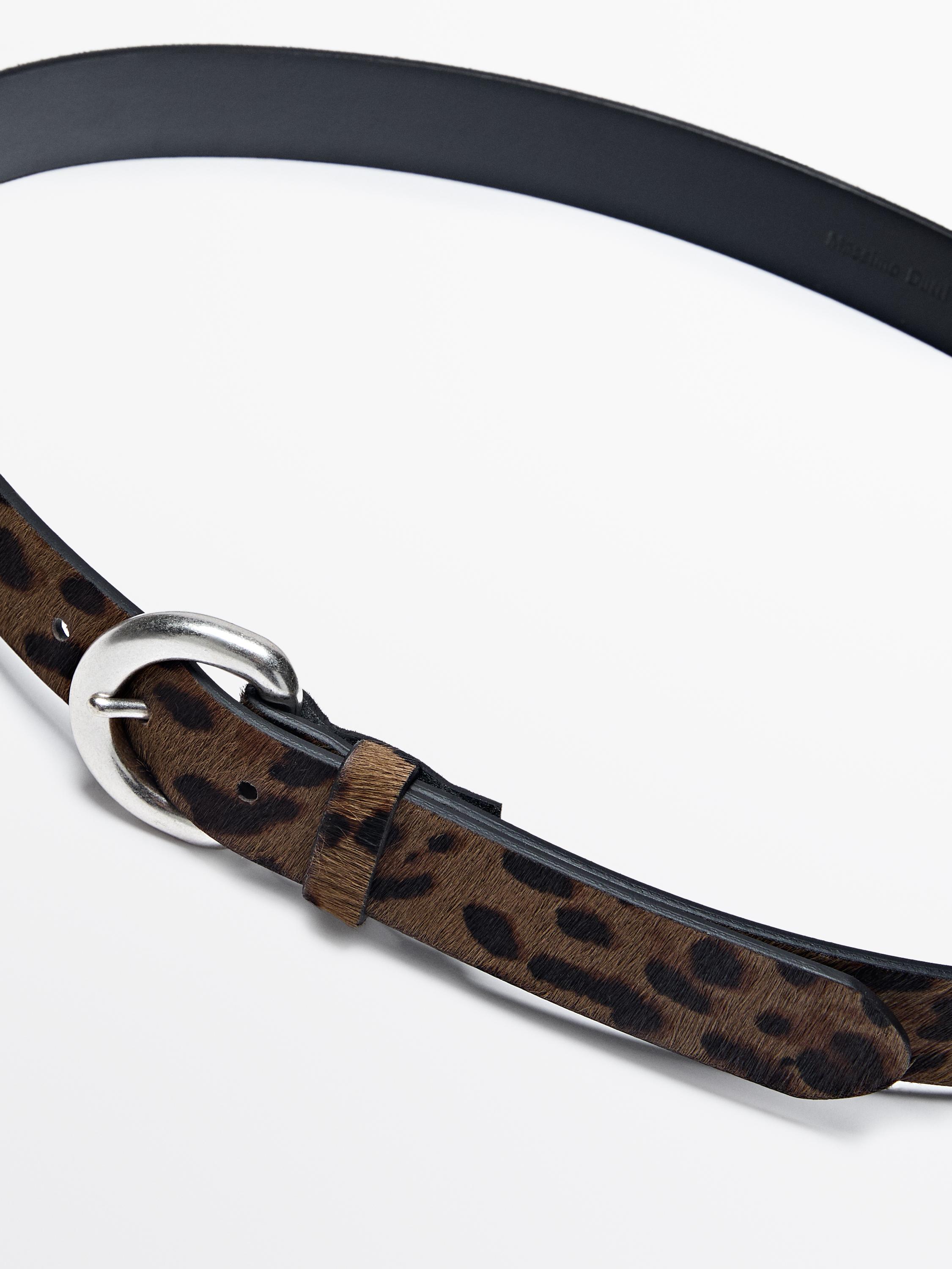 Curea leopard din piele
