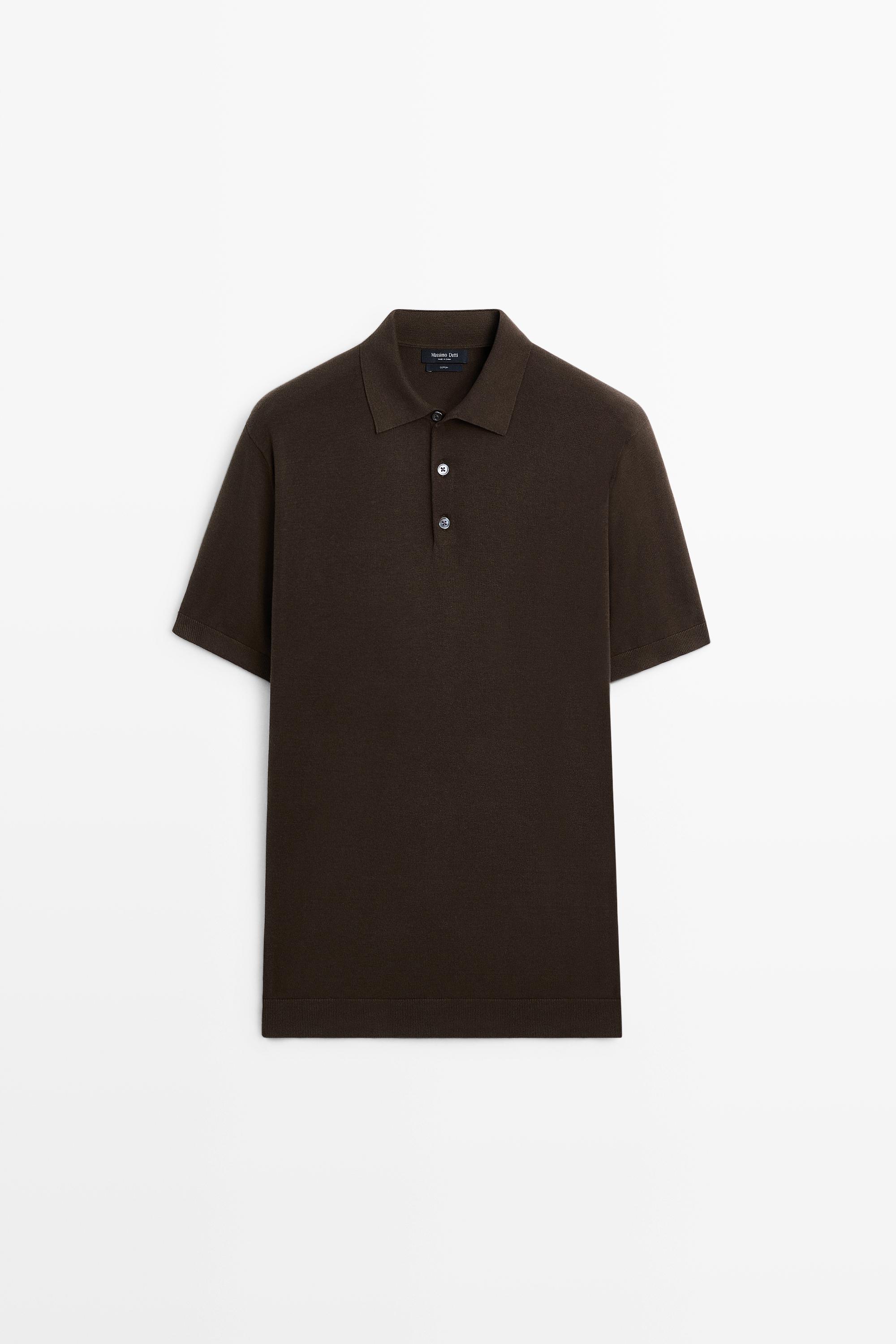 100% cotton knit polo sweater