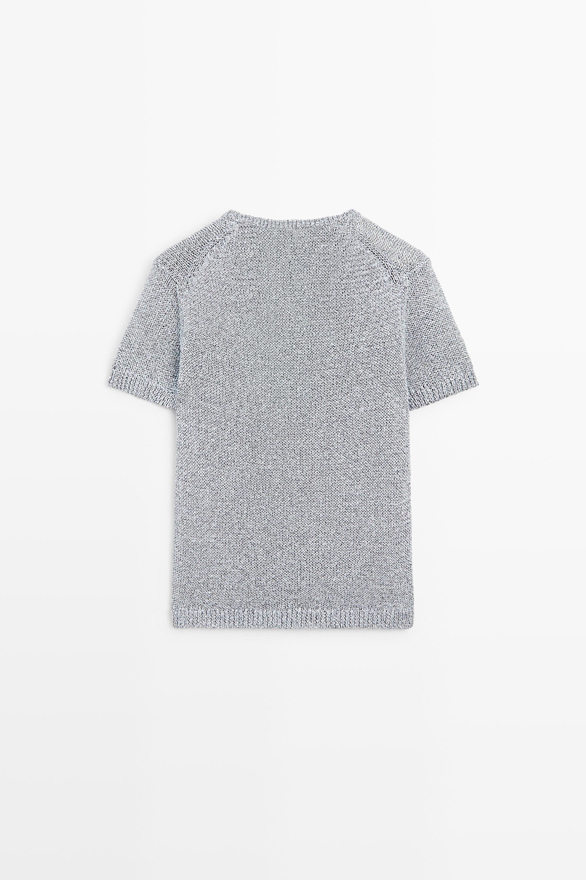 Short sleeve knit top — BLUISH