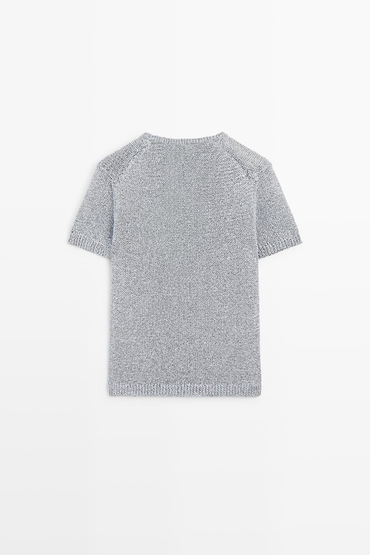 Short sleeve knit top — BLUISH