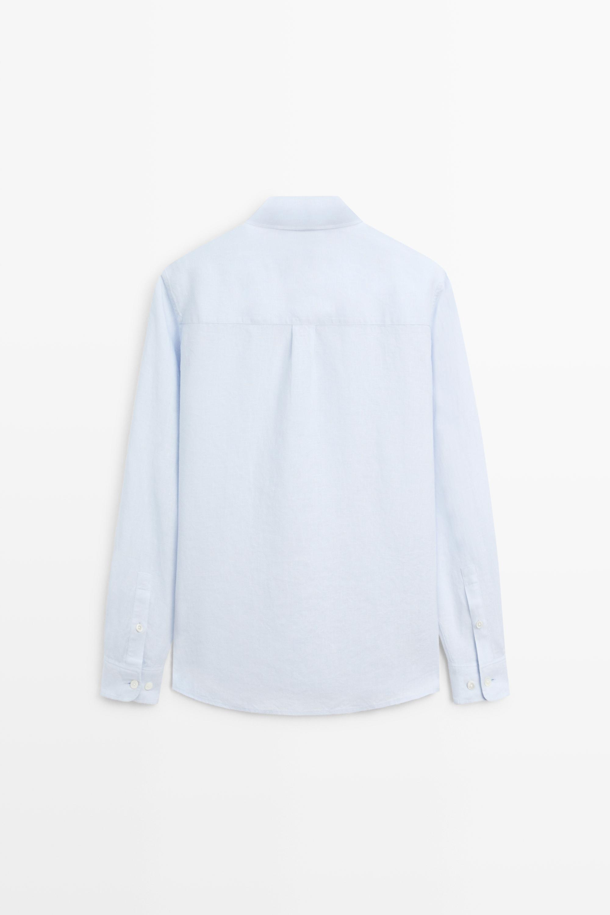 100% linen regular fit shirt — Sky blue