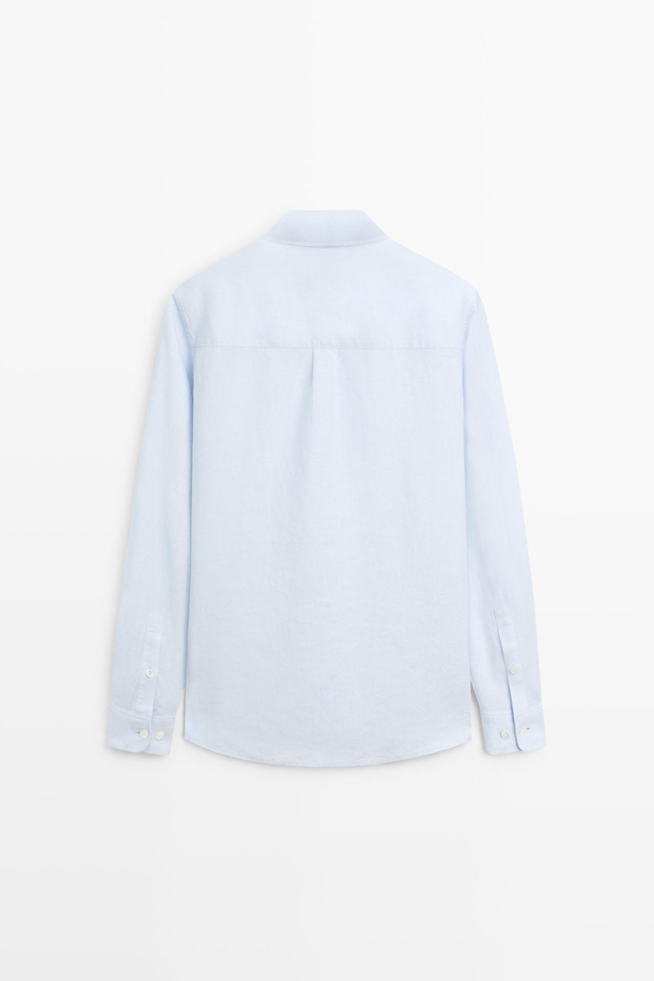 100% linen regular fit shirt — Sky blue