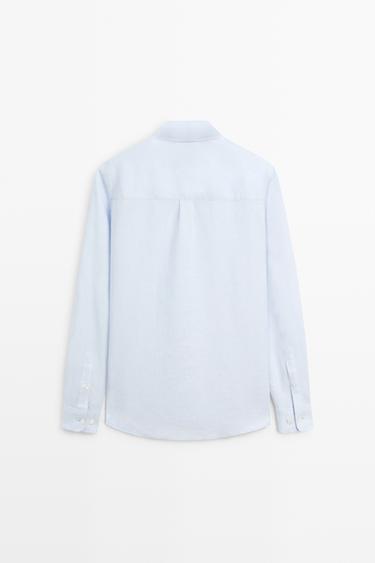 100% linen regular fit shirt — Sky blue 6