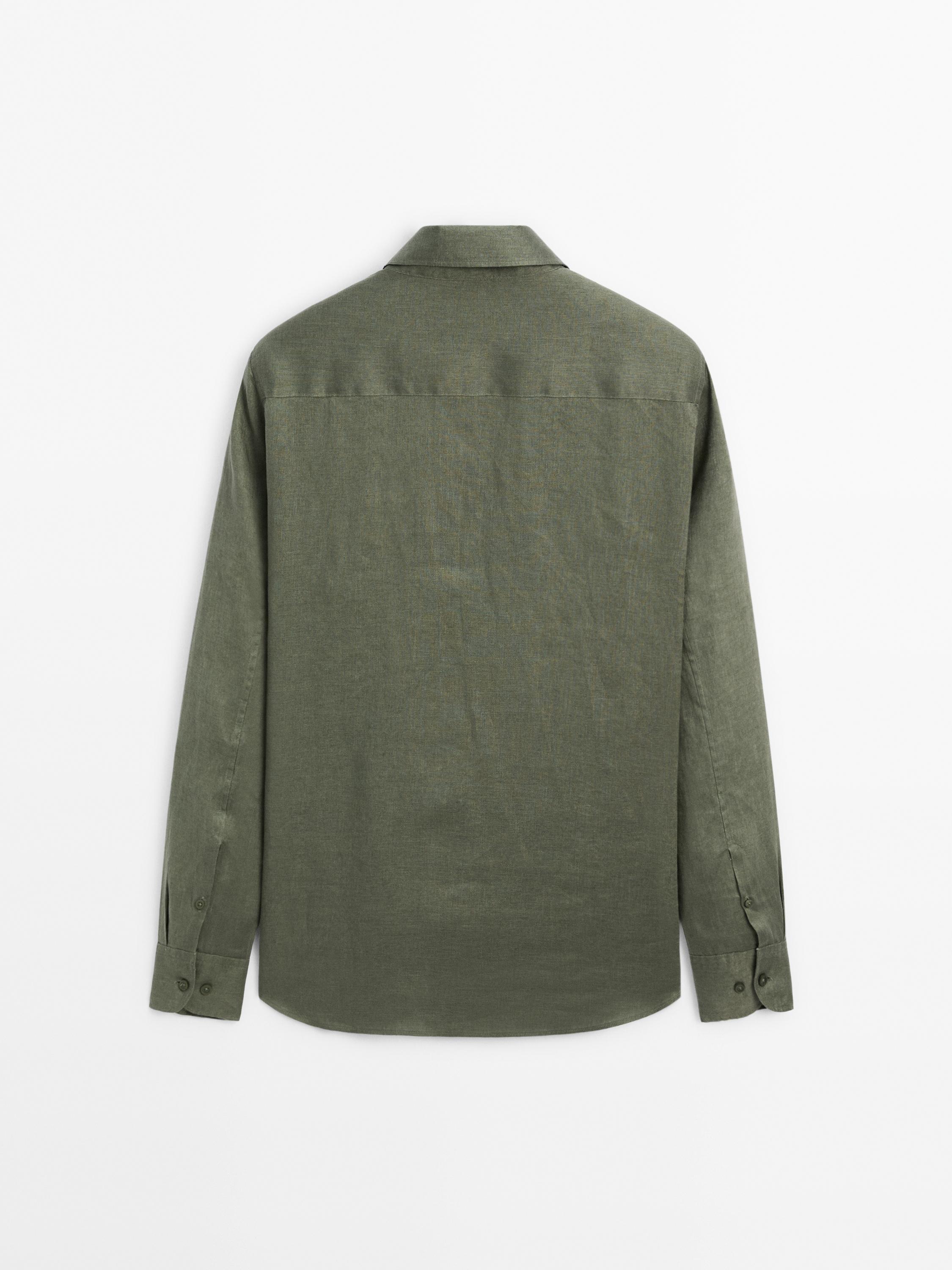 100% linen slim fit shirt
