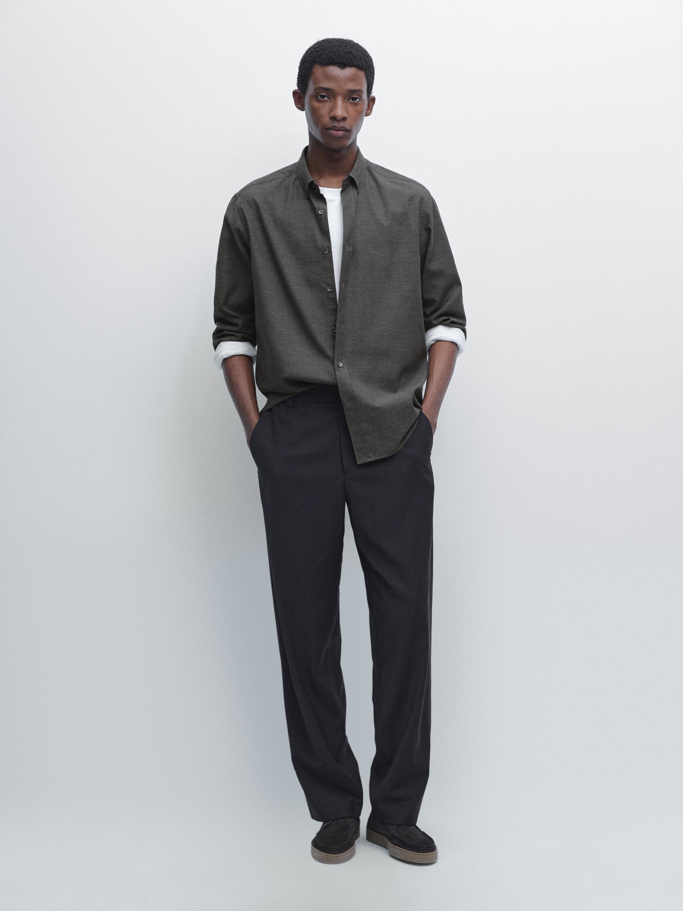 Soft regular fit melange shirt