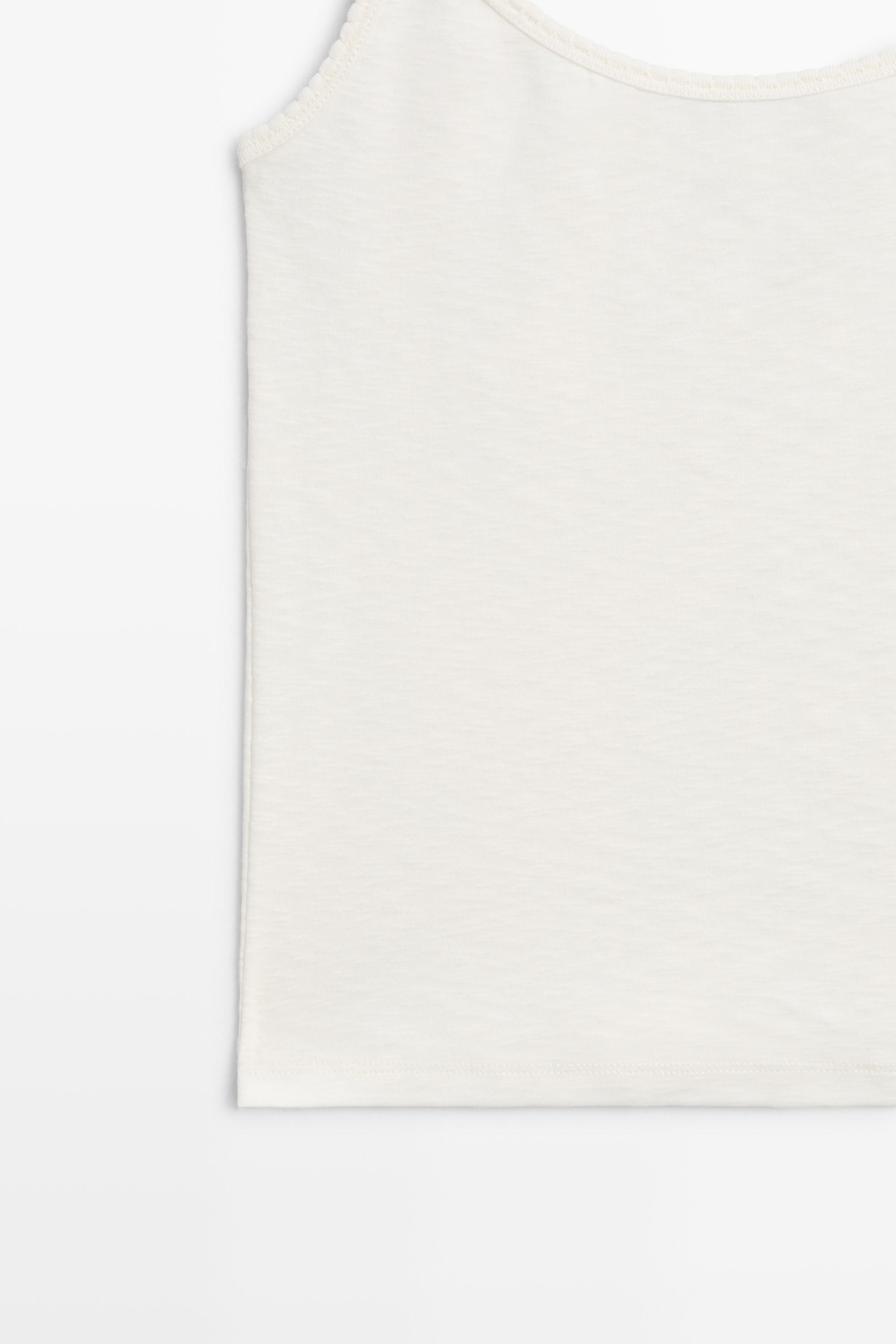 Cotton blend strappy top — Off white