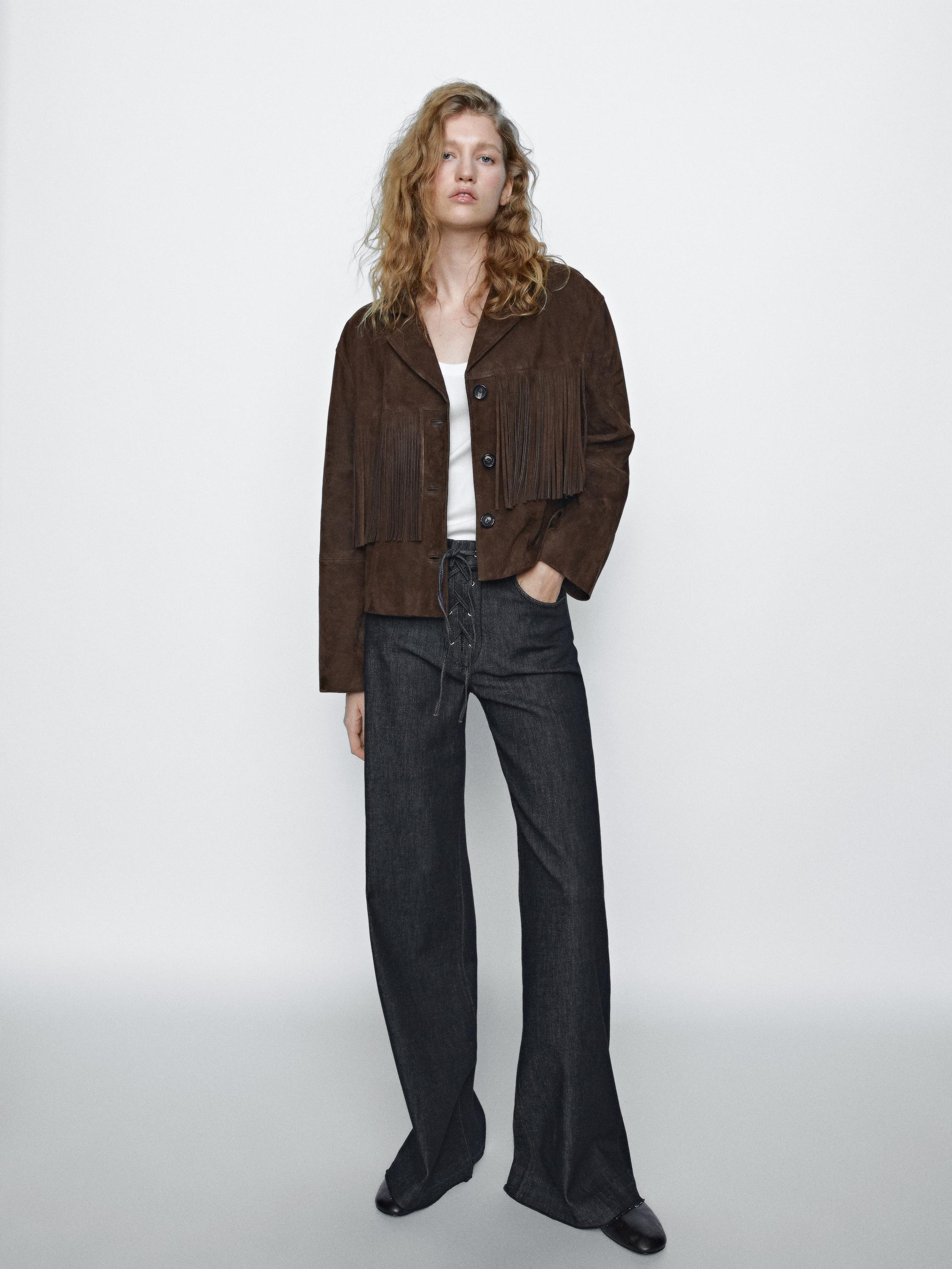 Flared high-waist jeans