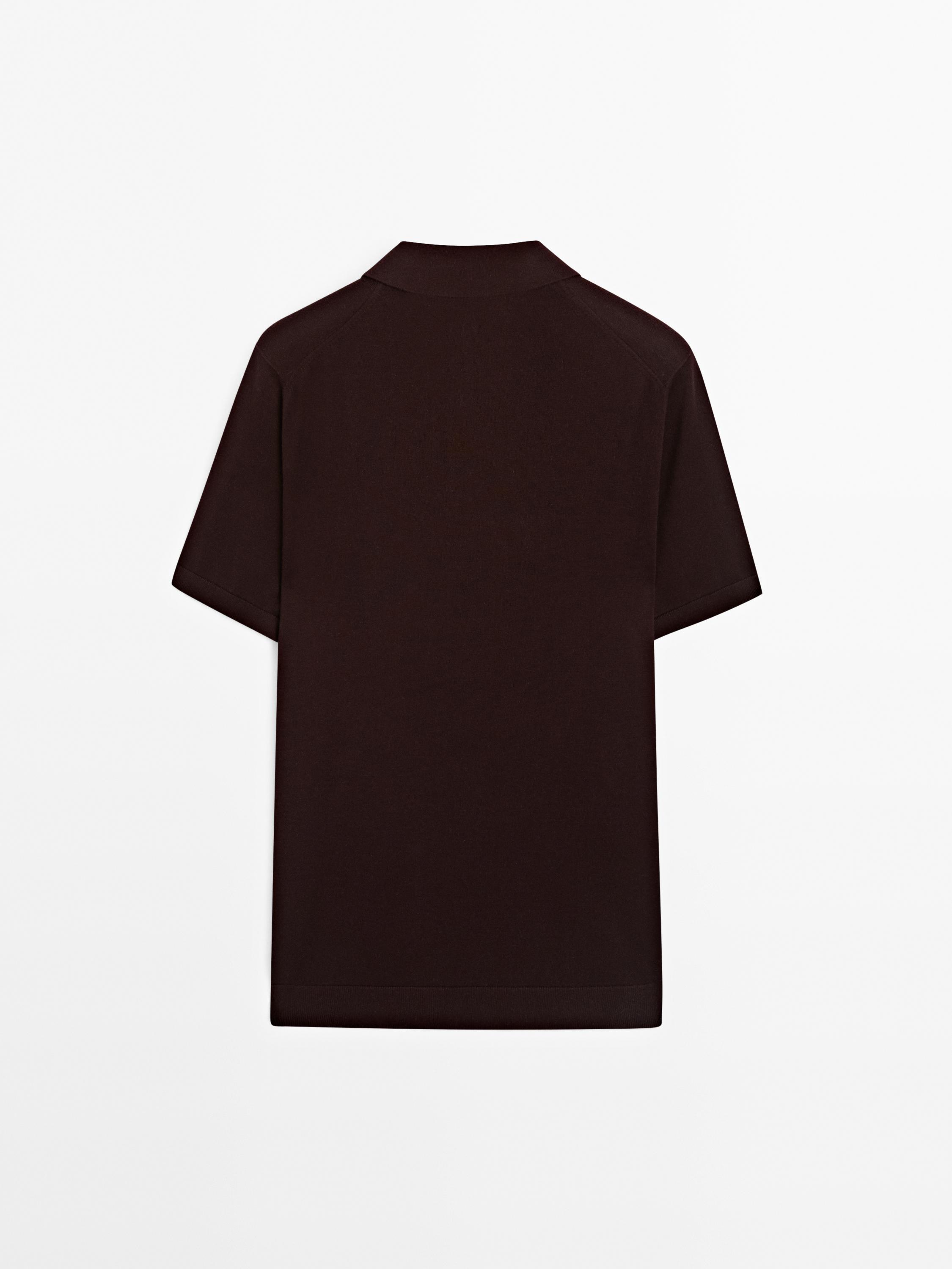 Short sleeve cotton polo sweater