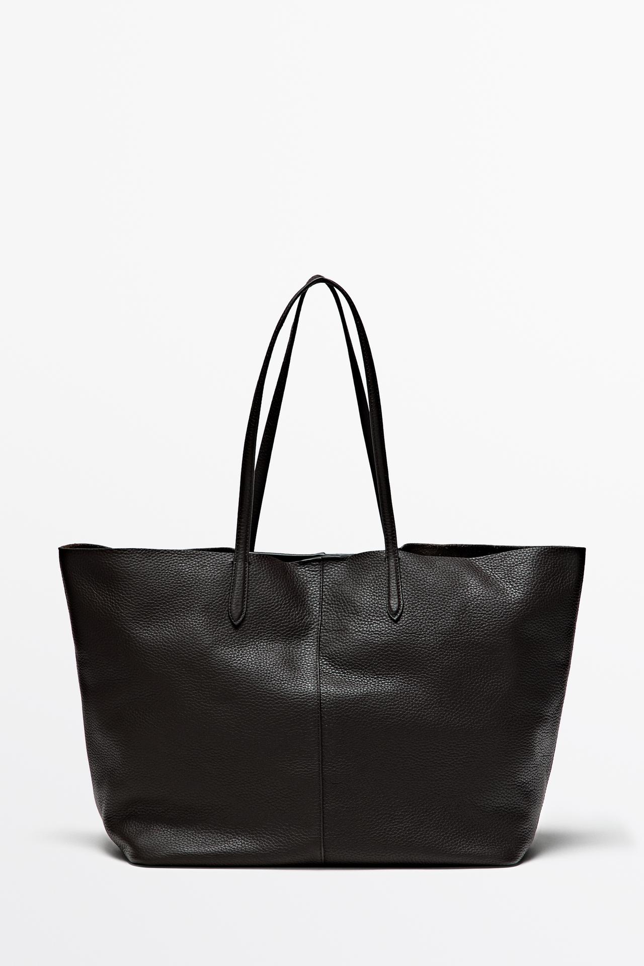 Large Nappa leather tote bag — BROWN