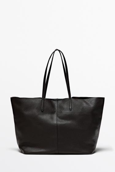 Large Nappa leather tote bag — BROWN 2