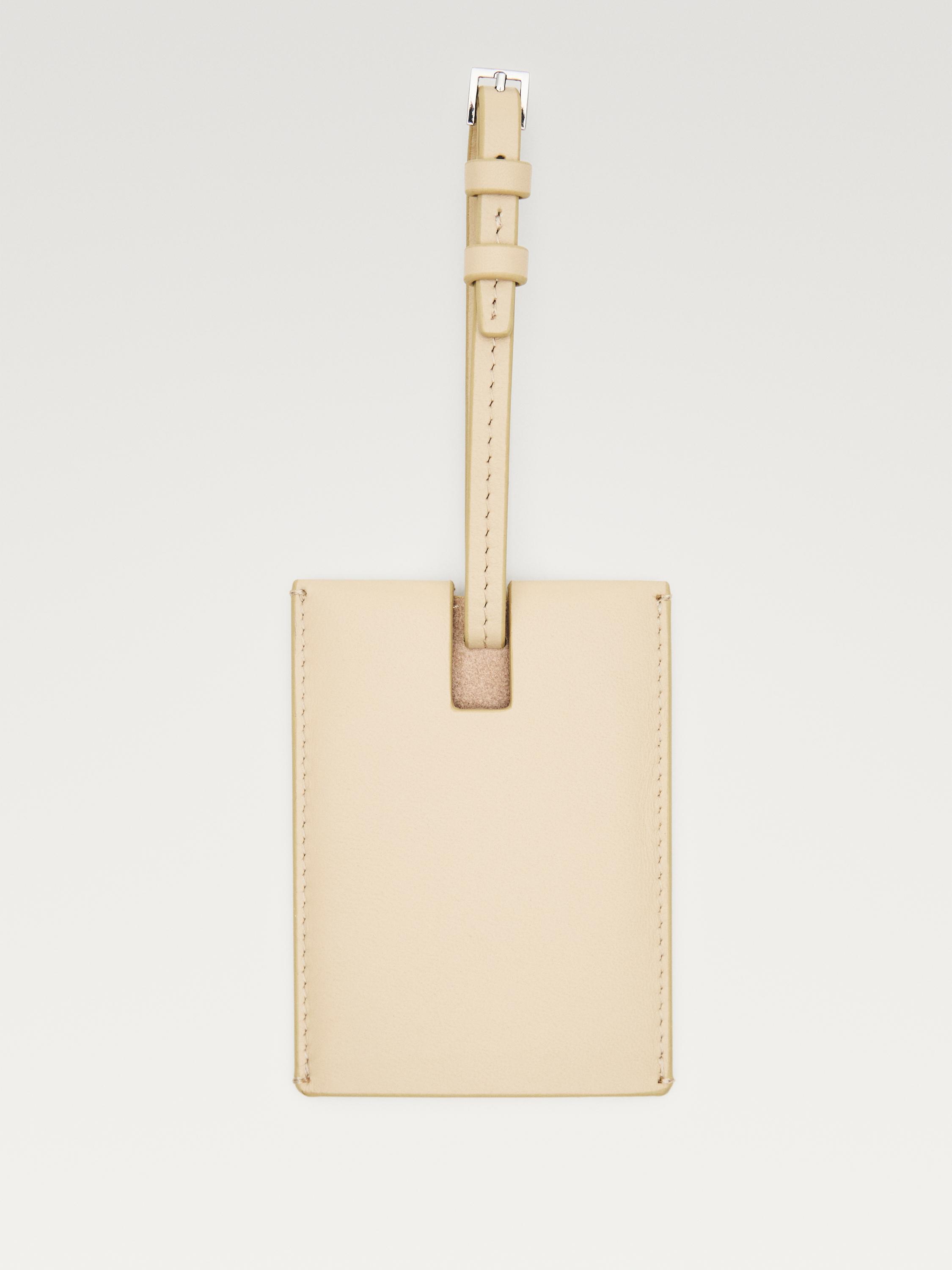 Nappa leather luggage tag — Vanilla