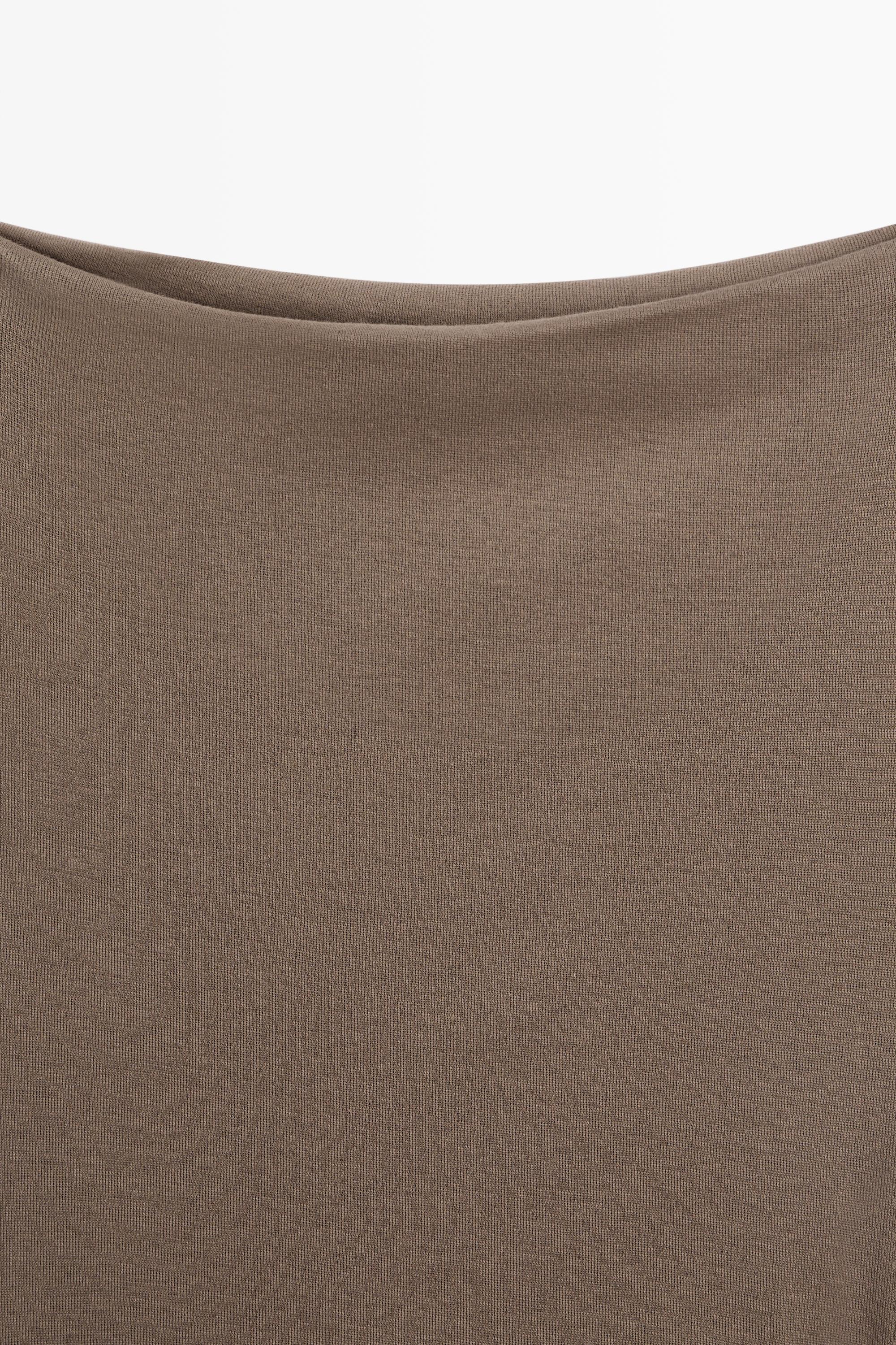 100% cotton knit top — MOLE BROWN