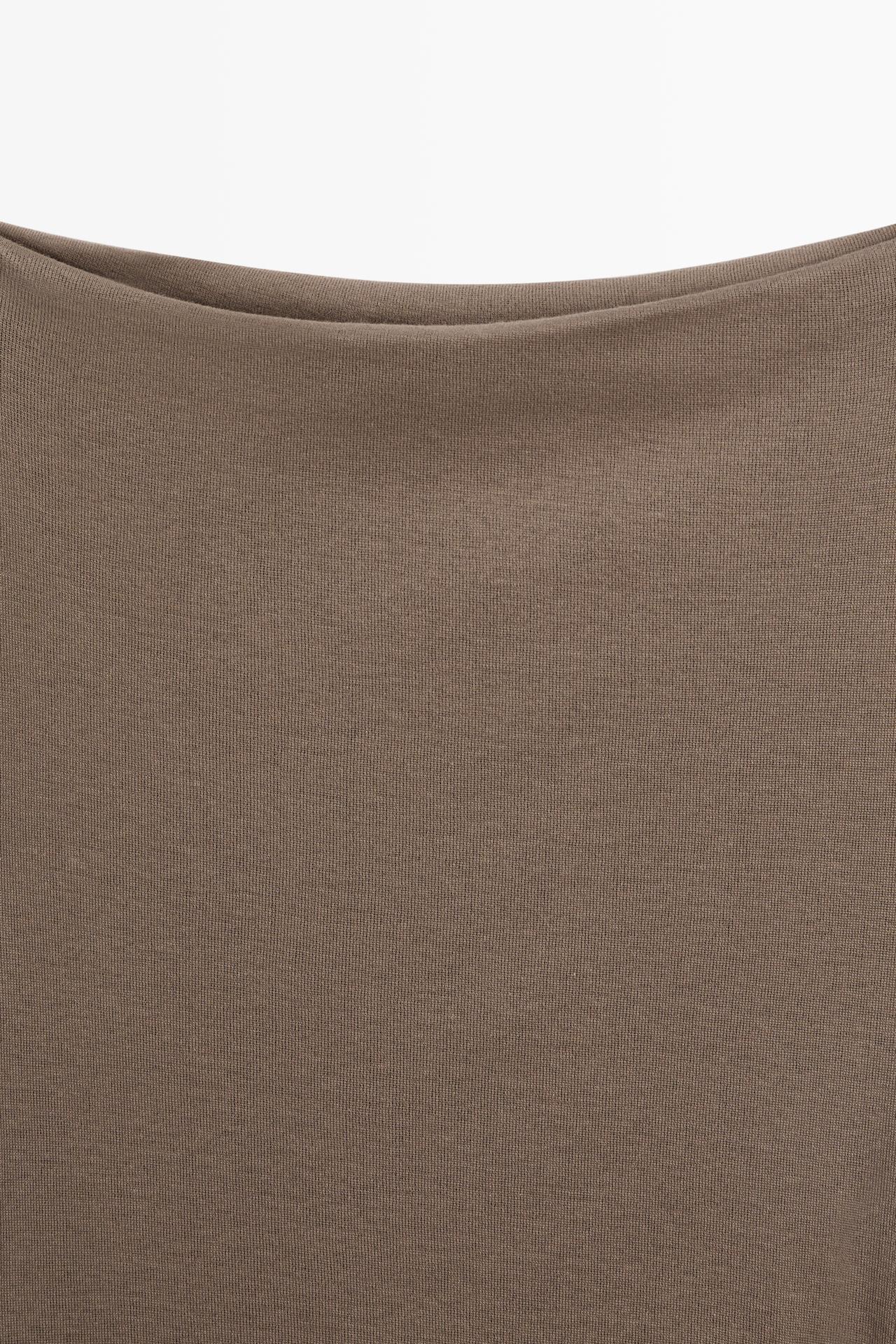 100% cotton knit top — MOLE BROWN