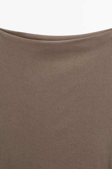 100% cotton knit top — MOLE BROWN 9