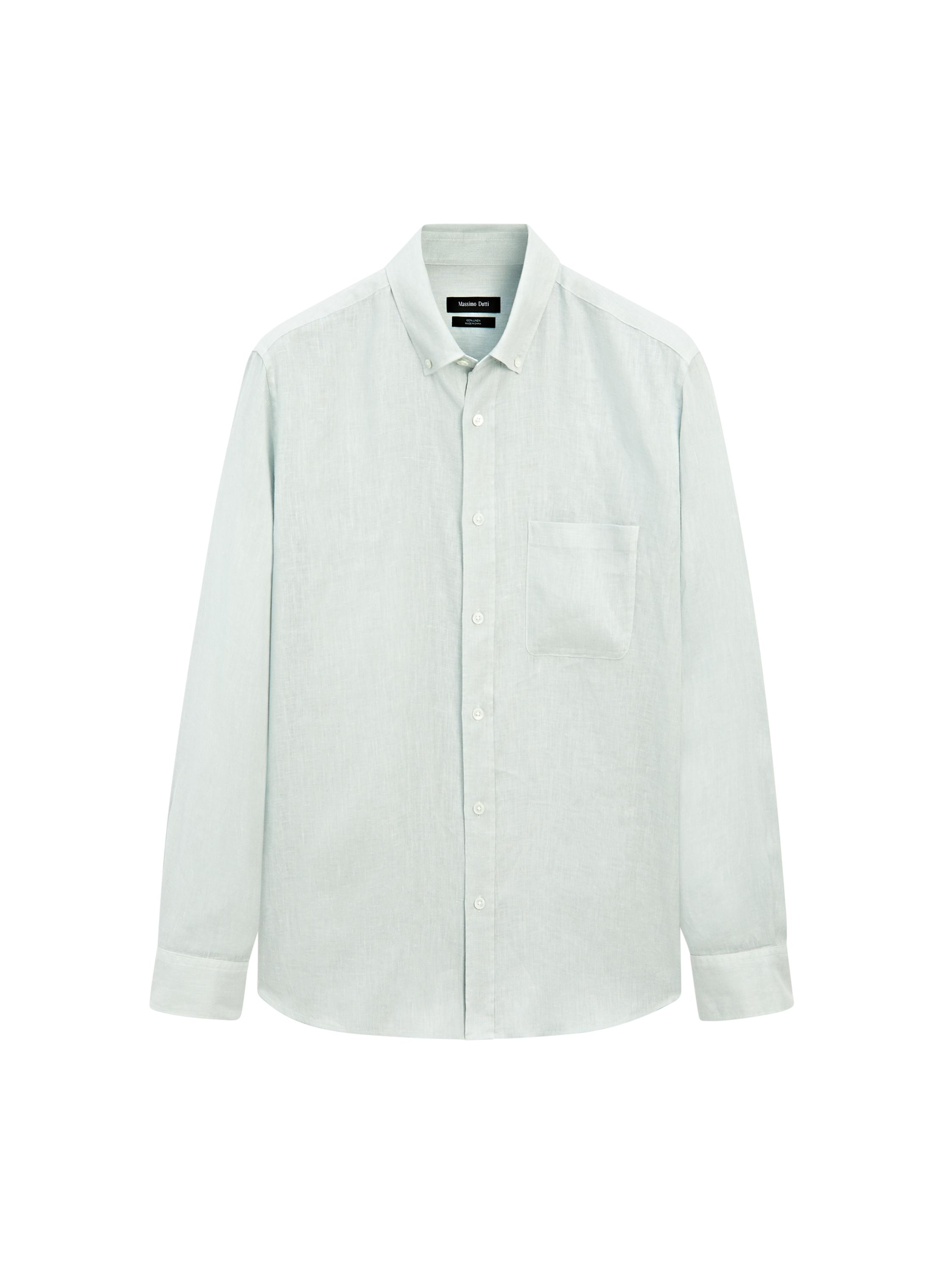 ★ Massimo Dutti★ Pin tuck detail 100% linen shirt 0018272 100% linen shirt with pintucks · Blue · Small Leather Goods