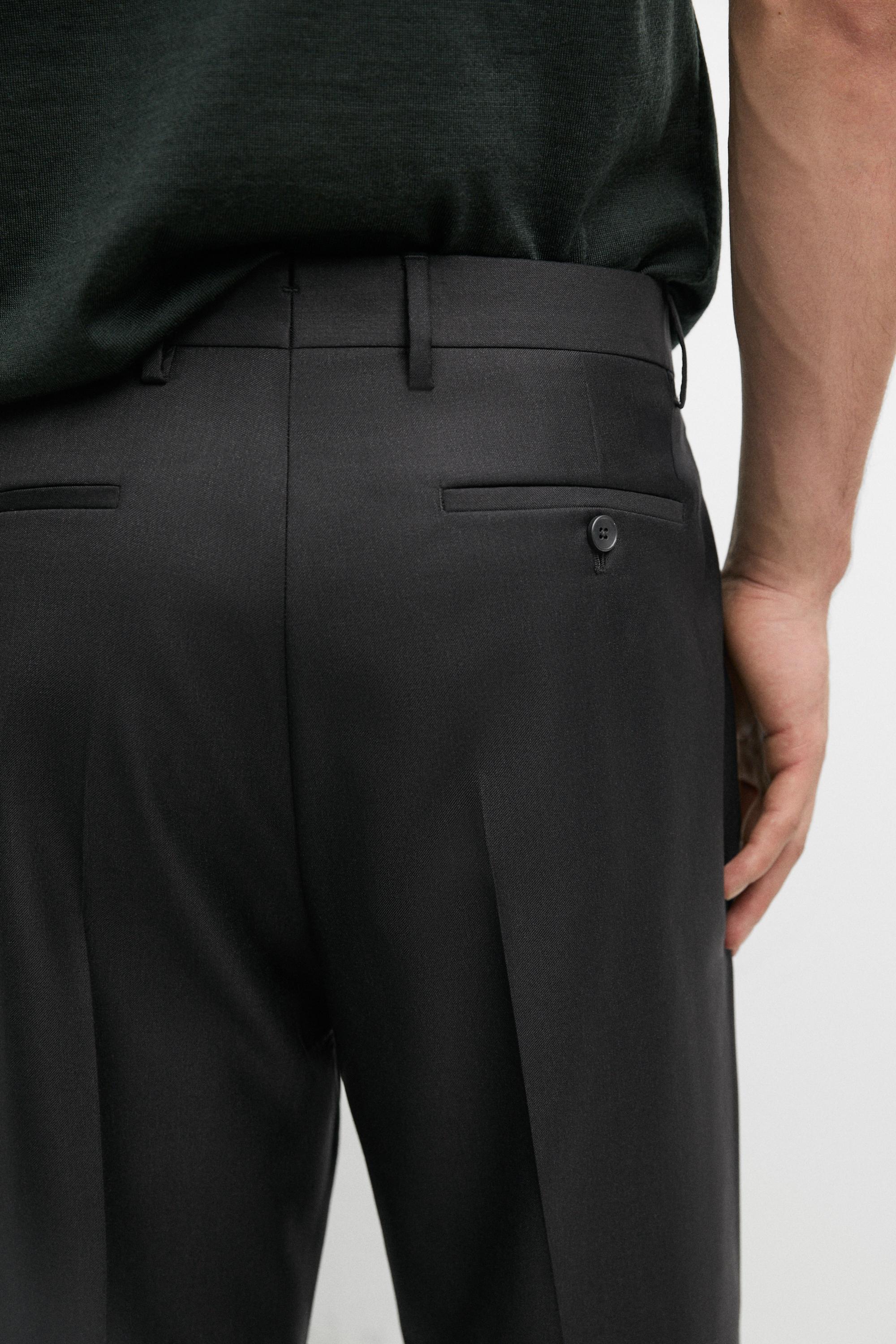 100% wool suit pants — CHARCOAL