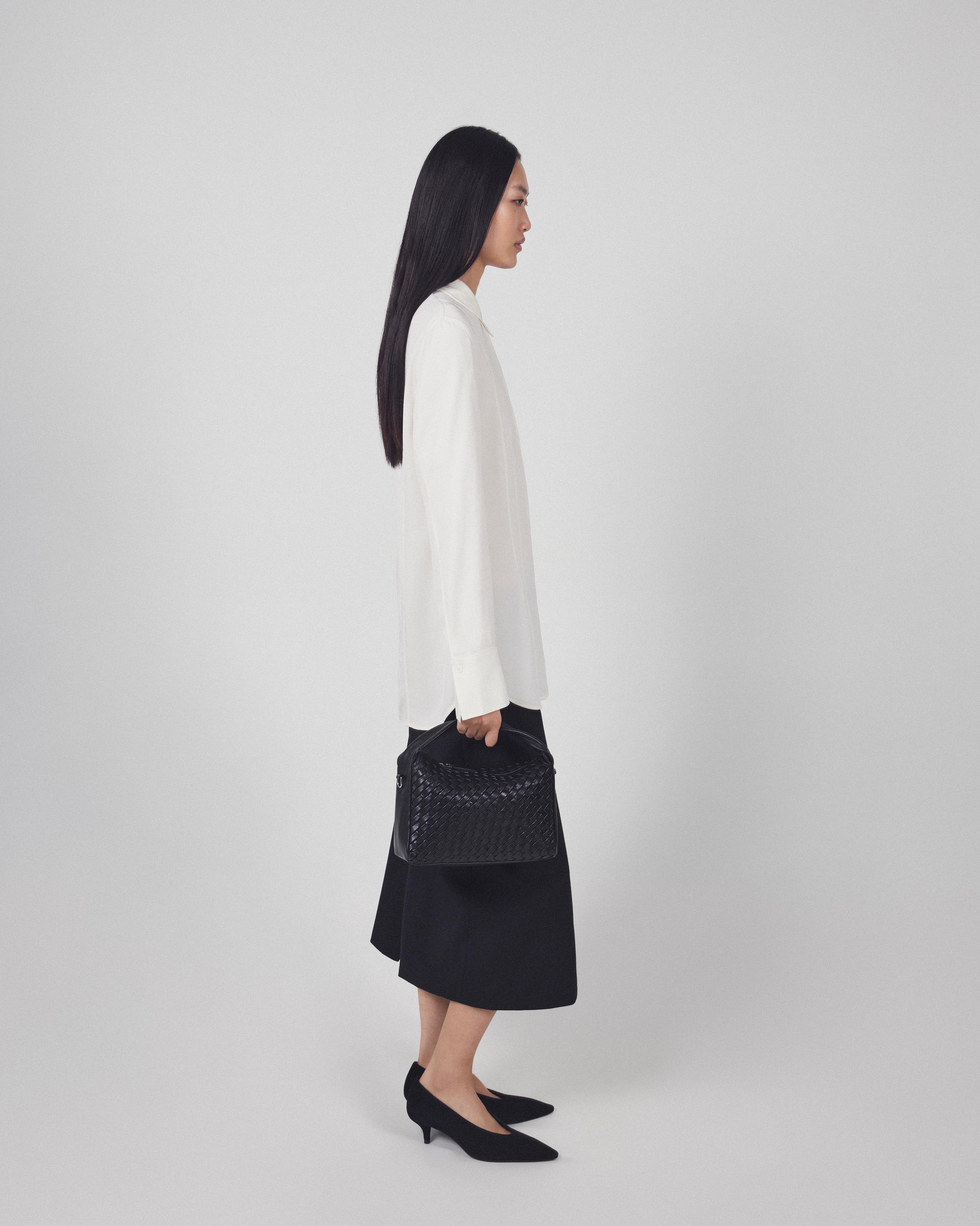 Cotton blend stretch shirt — WHITE