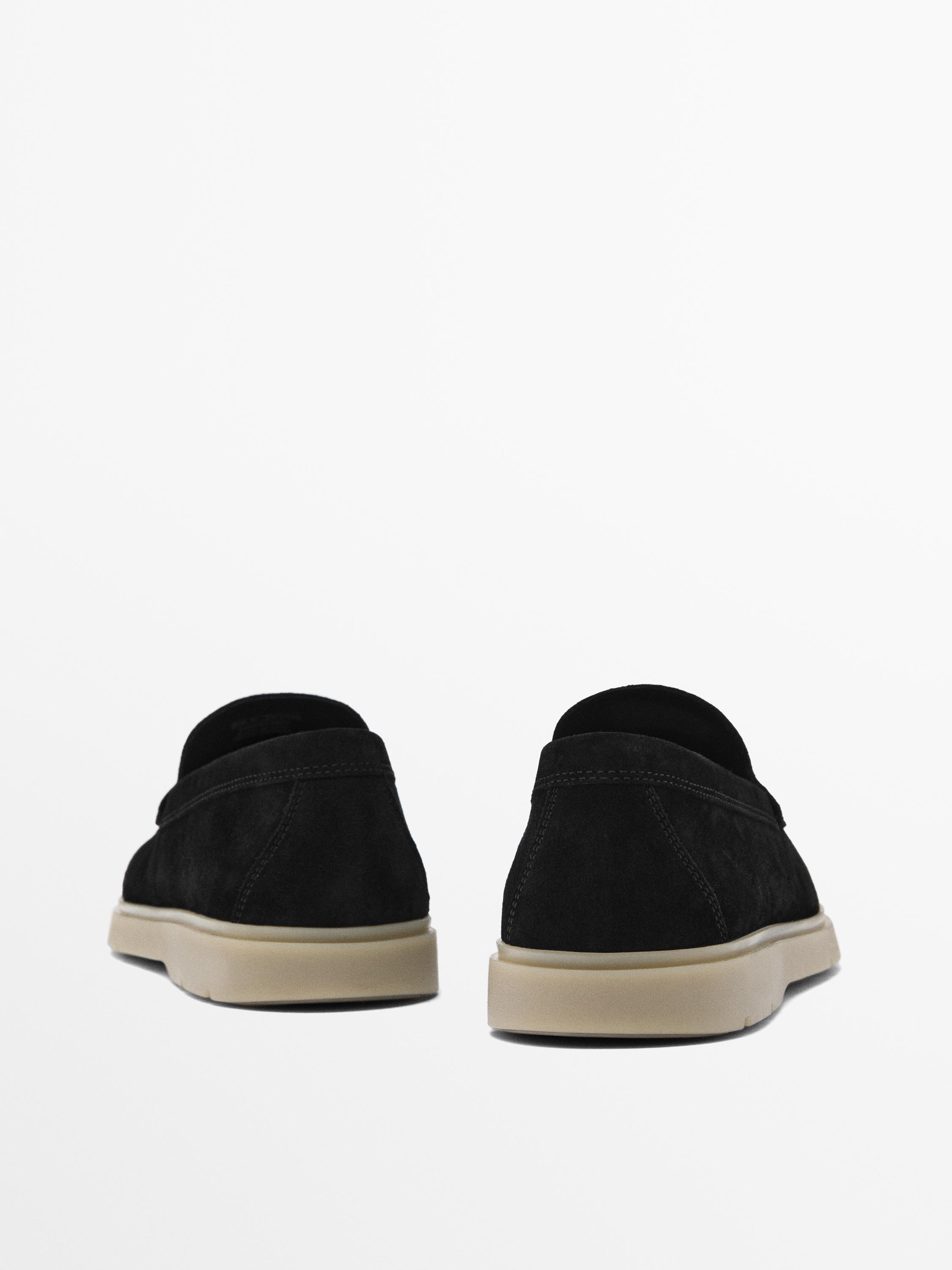 Split leather loafers