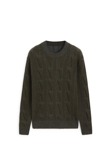 Wool blend cable knit sweater - LIMITED EDITION — MEDIUM GREY 5