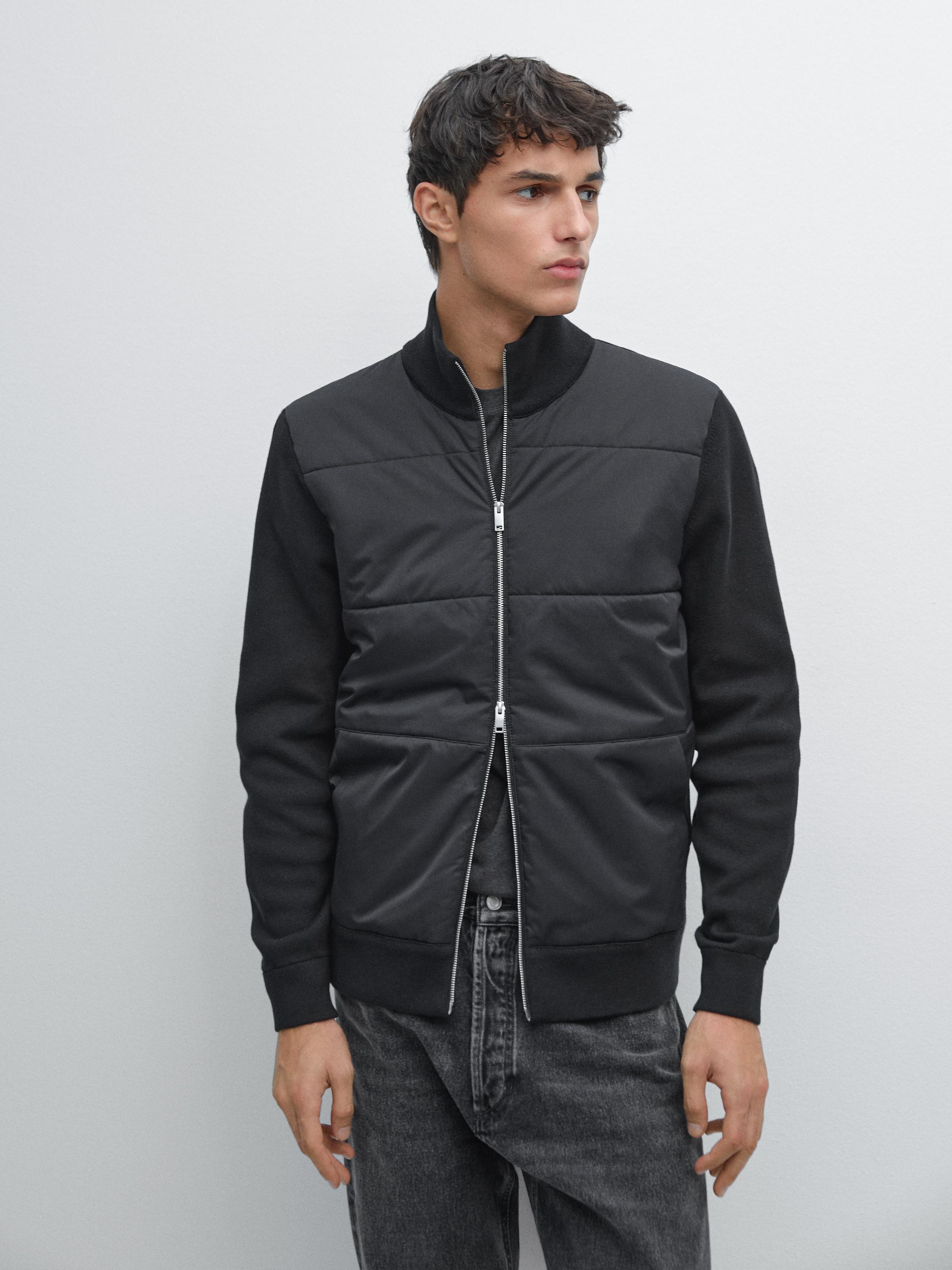 Veste bi-matière matelassée et en maille