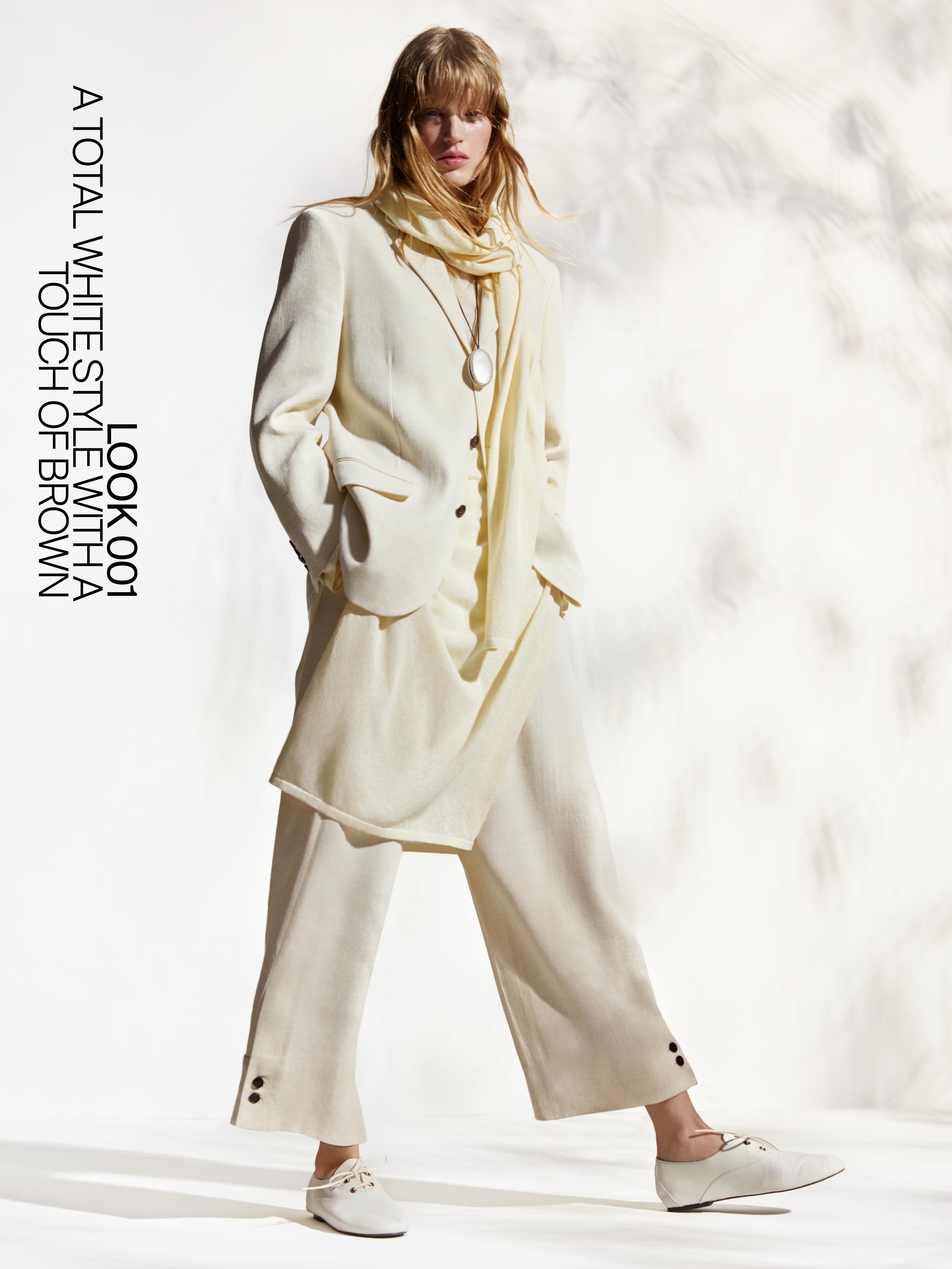 Linen blend suit blazer — CREAM